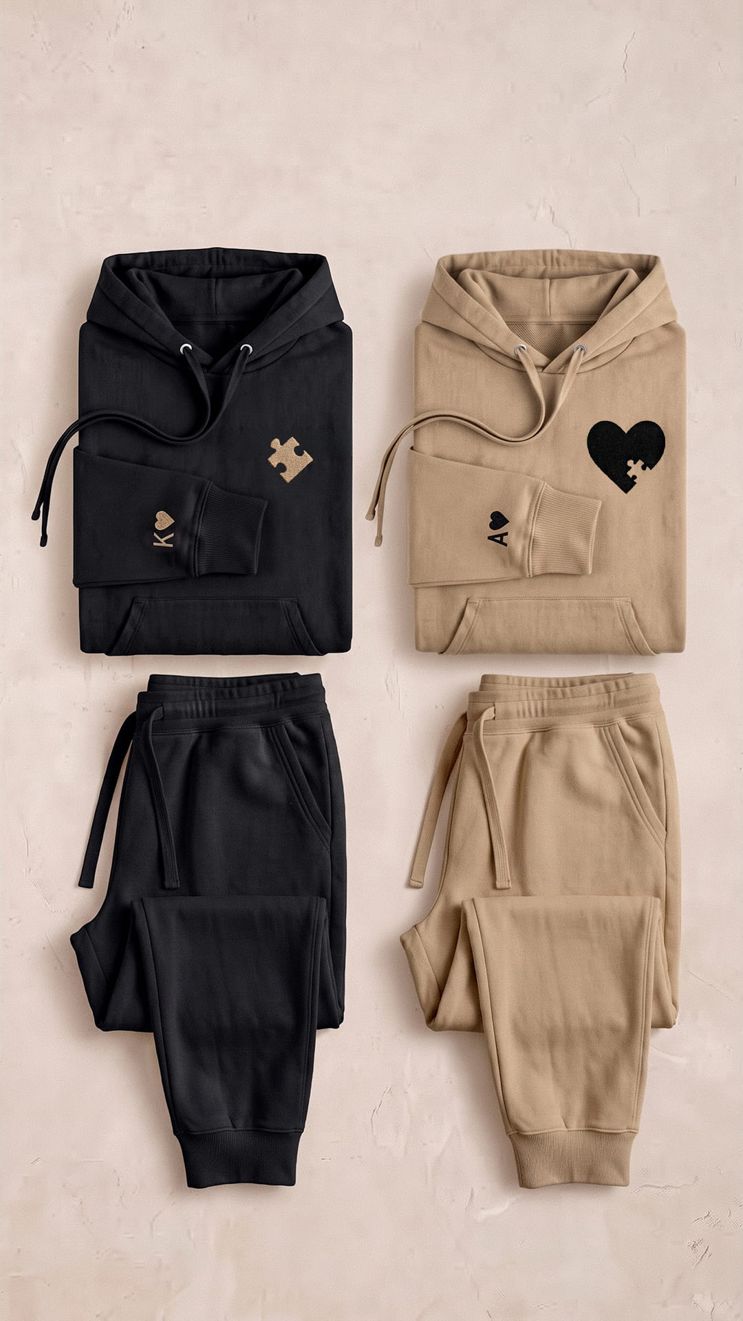 Personalized Puzzle Piece Couples Sweatsuit Set | Matching Hoodies & Sweatpants