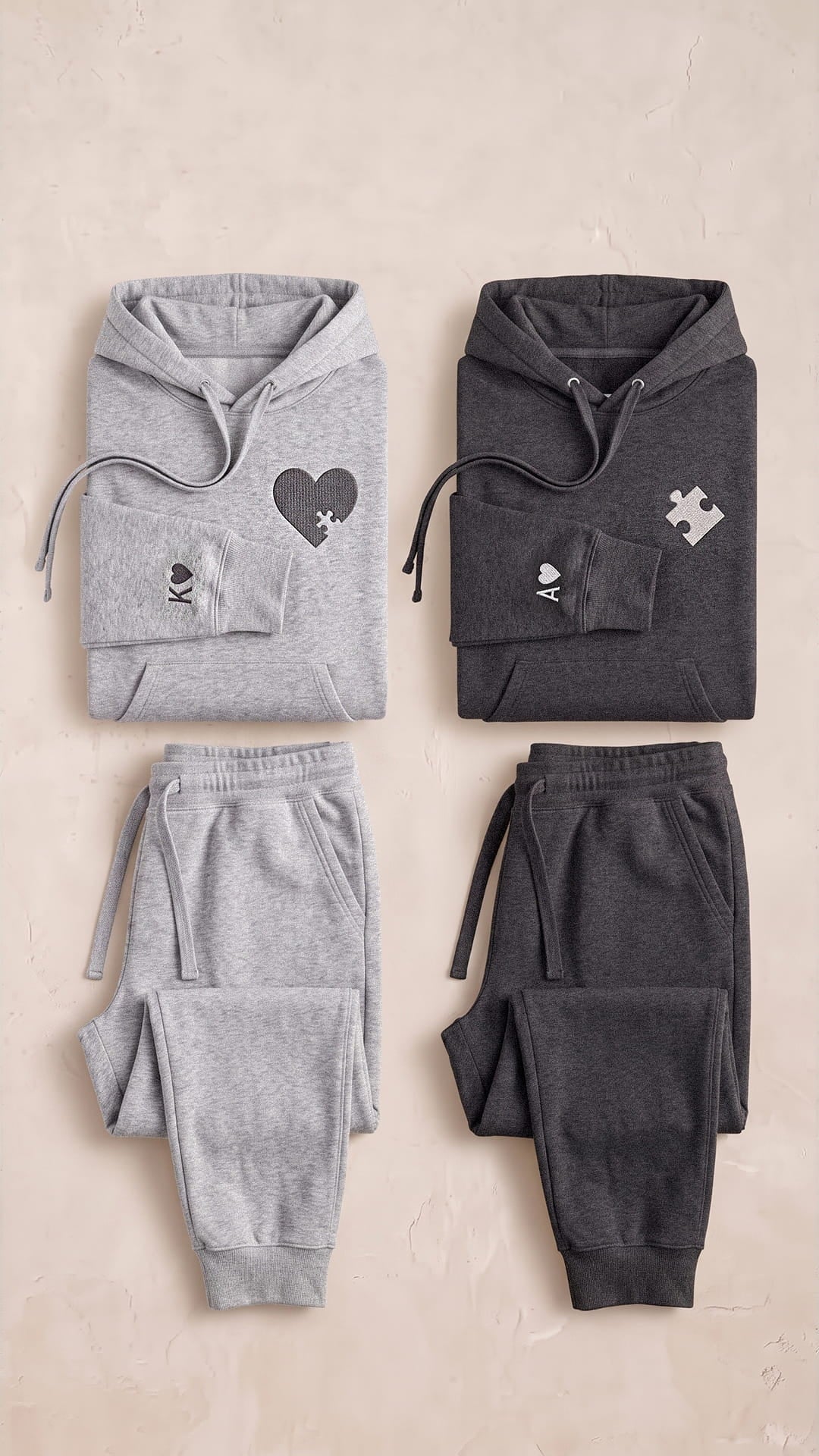 Personalized Puzzle Piece Couples Sweatsuit Set | Matching Hoodies & Sweatpants