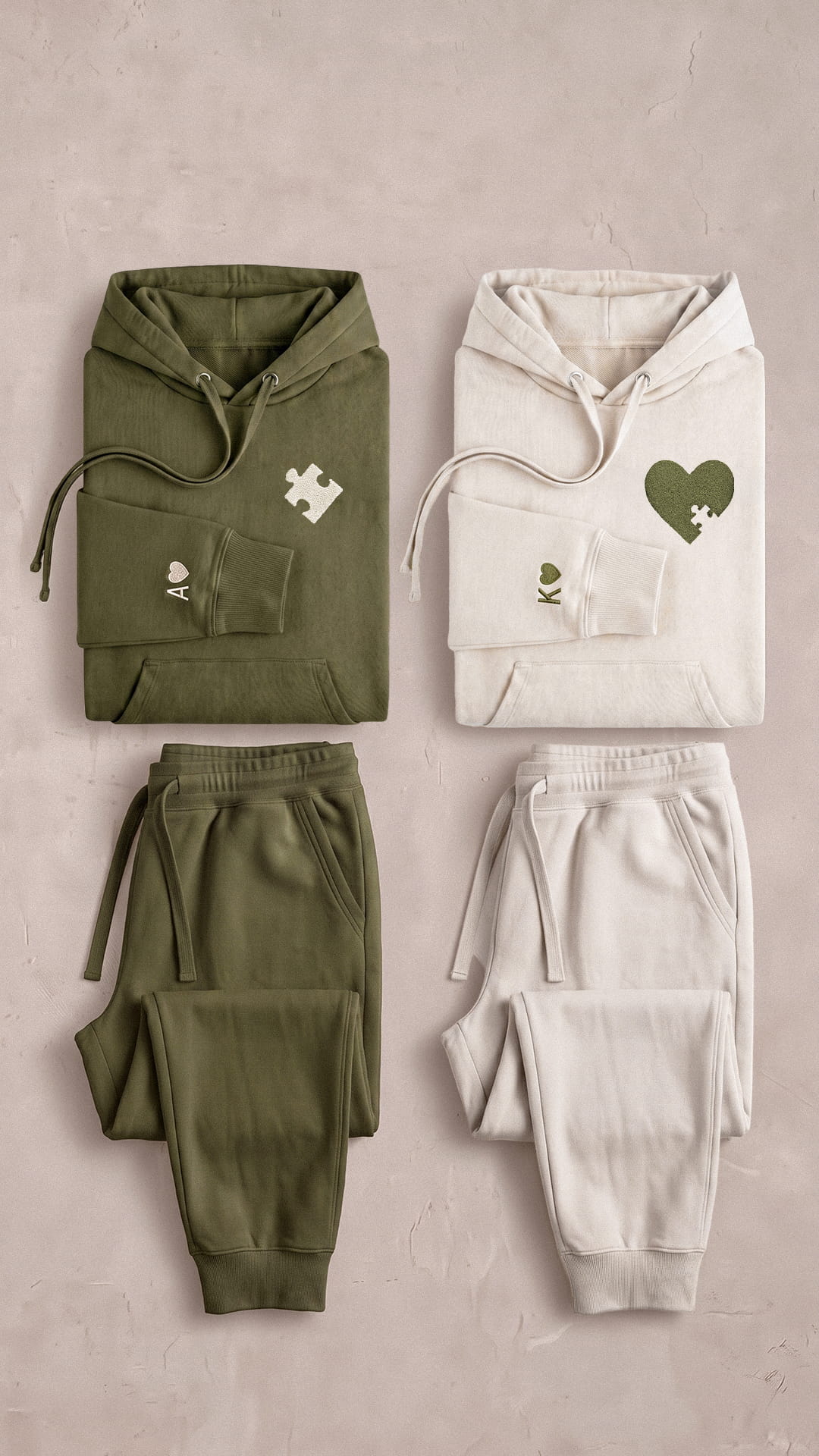 Personalized Puzzle Piece Couples Sweatsuit Set | Matching Hoodies & Sweatpants