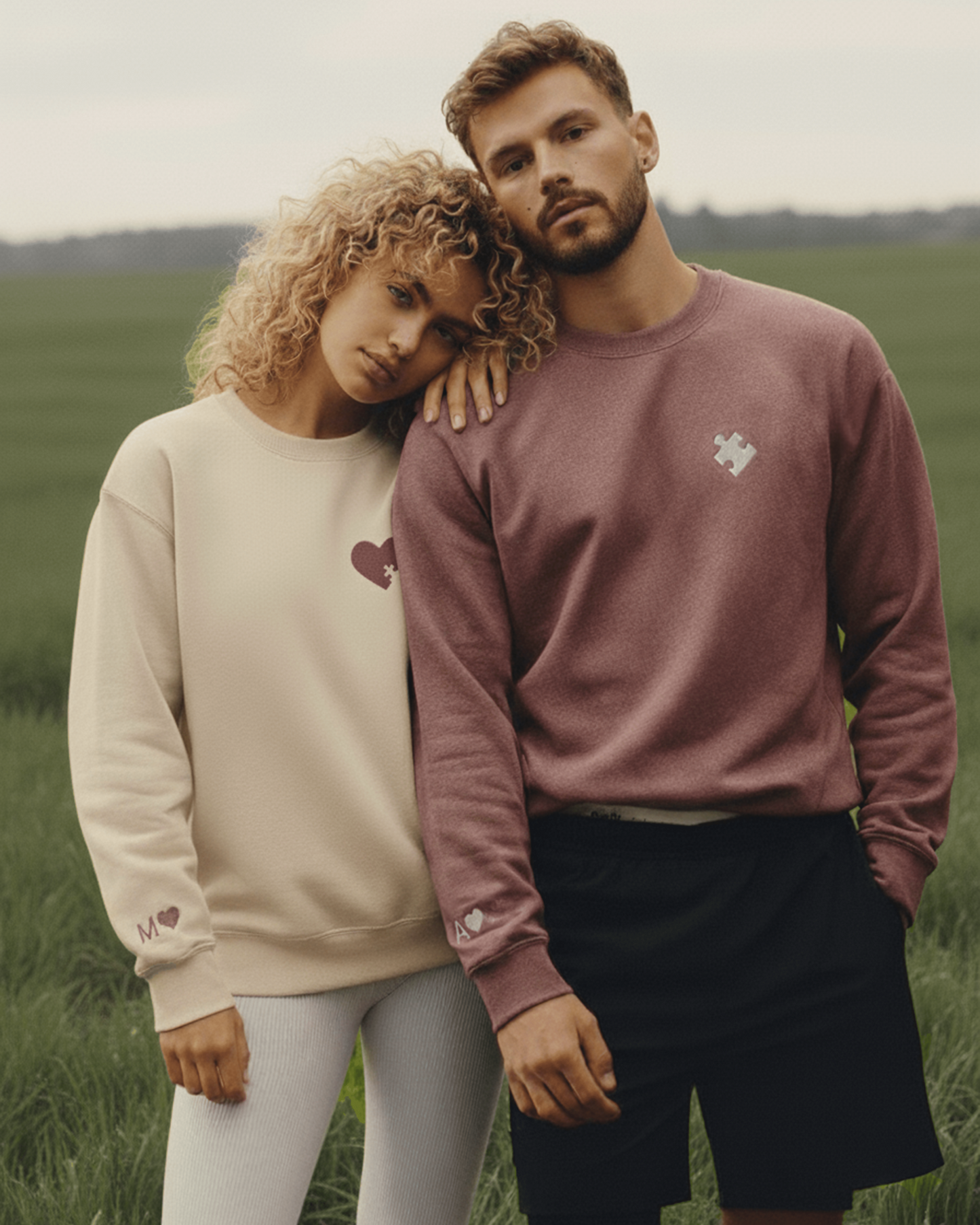 Puzzle Piece Embroidered Sweatshirt