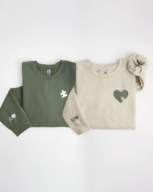 Puzzle Piece Embroidered Sweatshirt