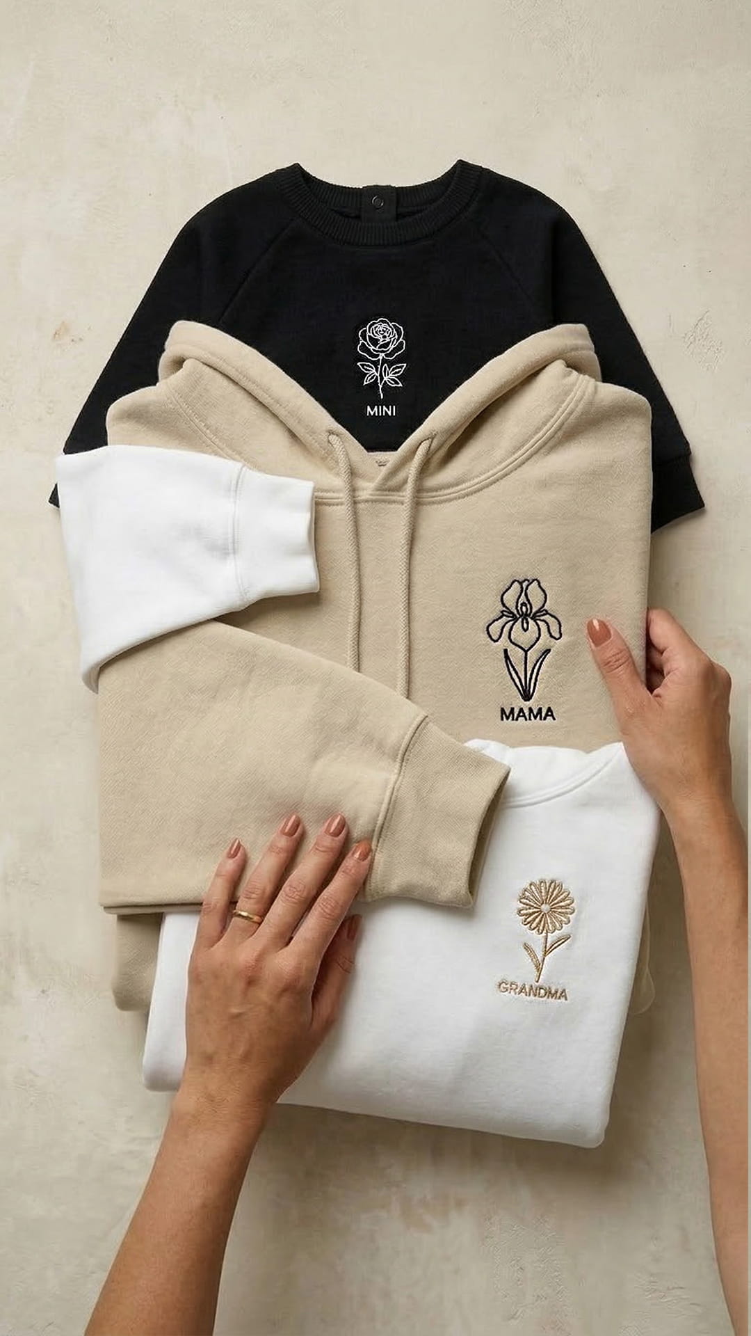 Birth Month Flower Embroidered Sweatshirt - Adult