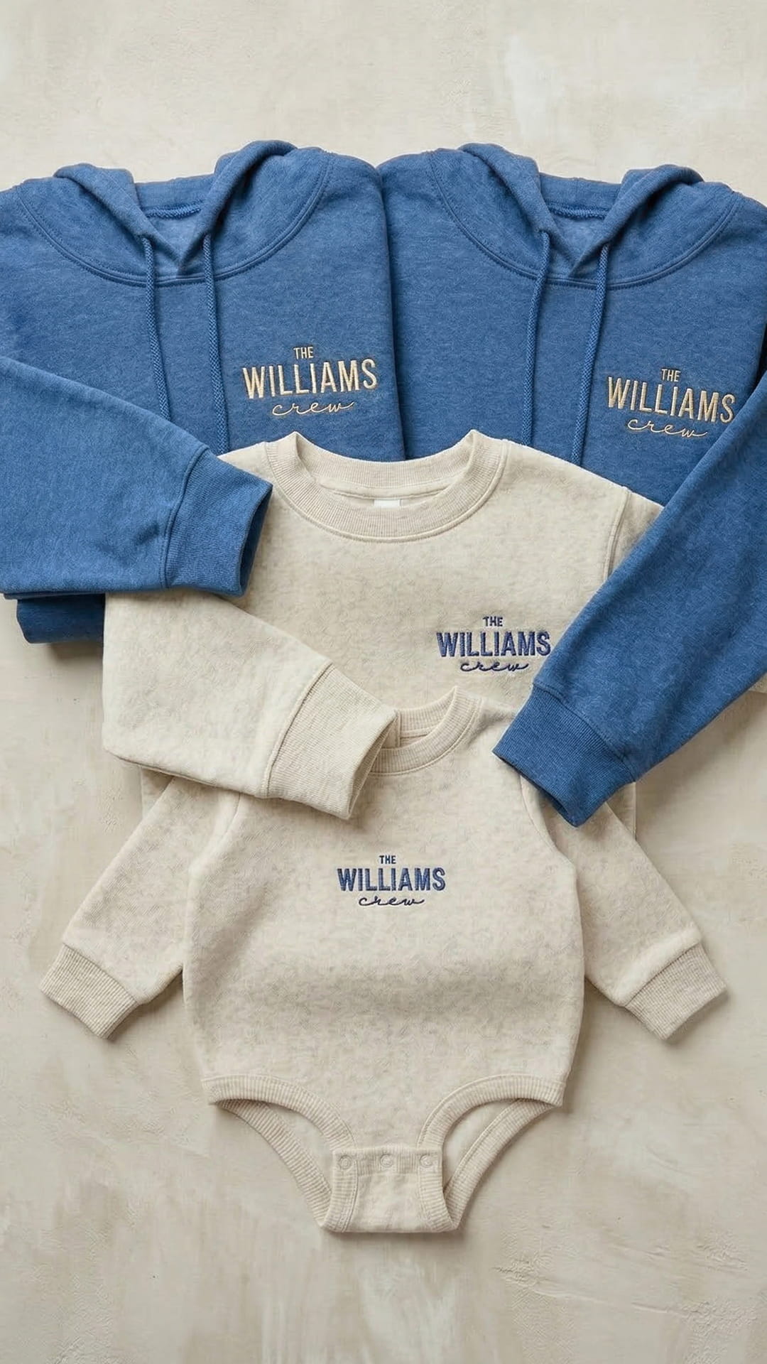 Last Name Family Matching Sweatshirts | "The Crew" Embroidered Adult Sweatshirt