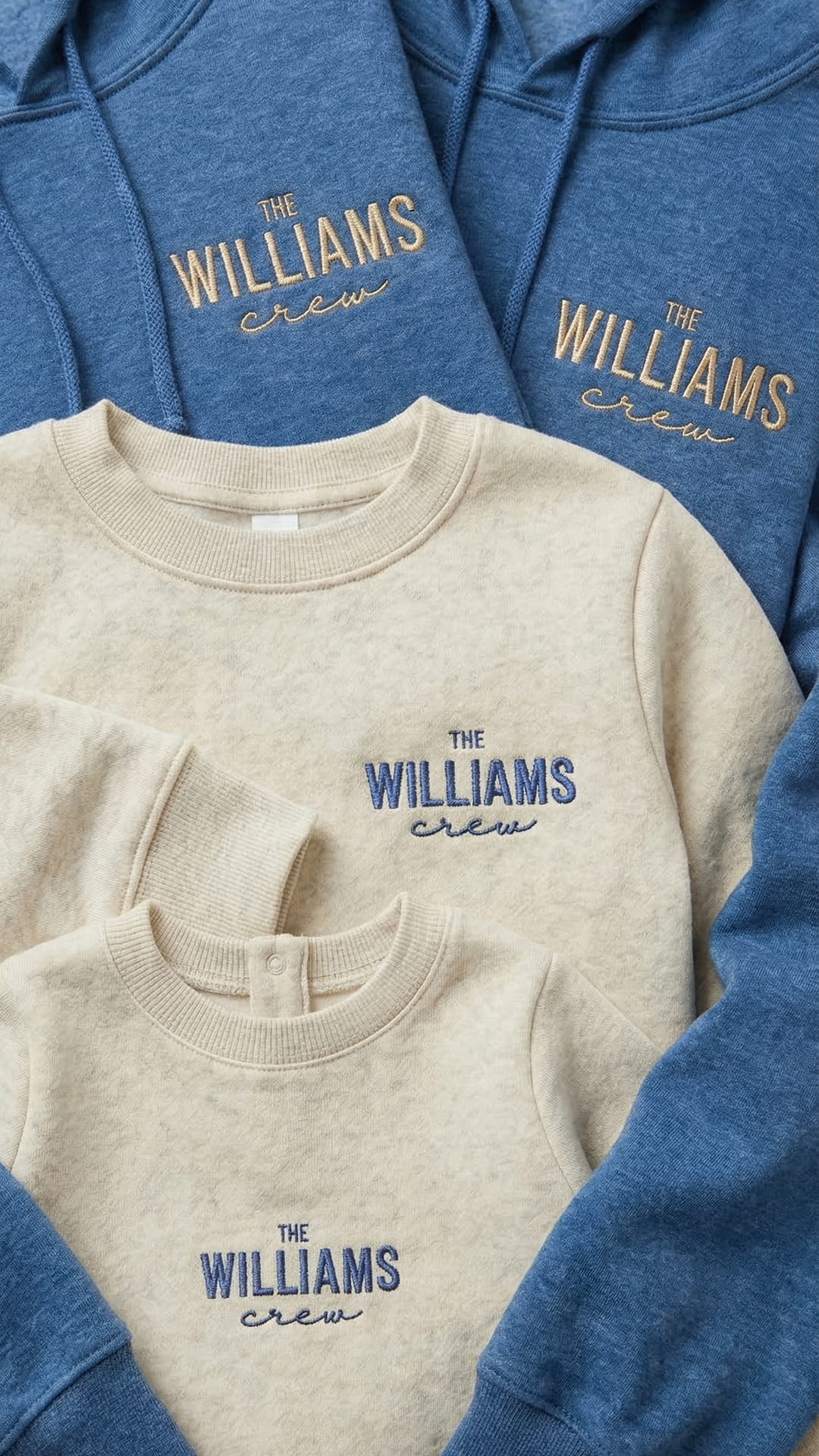 Last Name Family Matching Sweatshirts | "The Crew" Embroidered Adult Sweatshirt