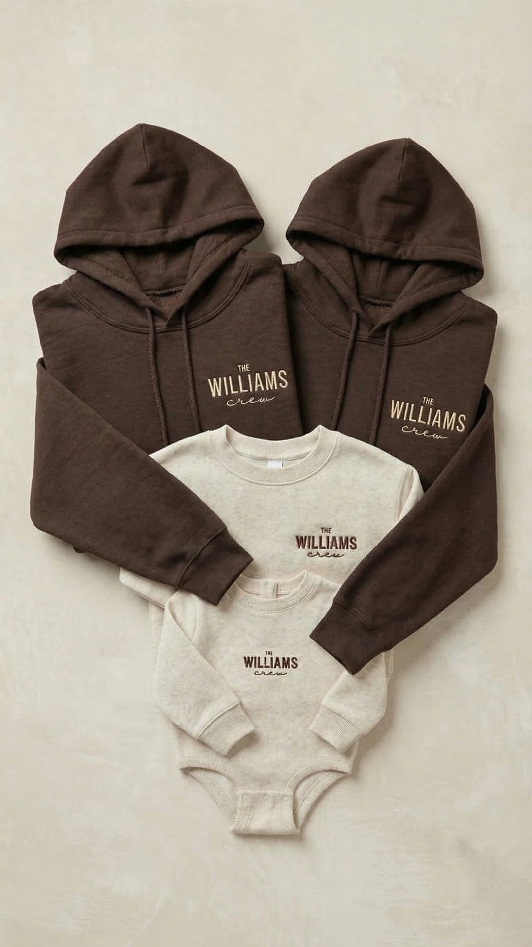 Last Name Family Matching Sweatshirts | "The Crew" Embroidered Adult Sweatshirt