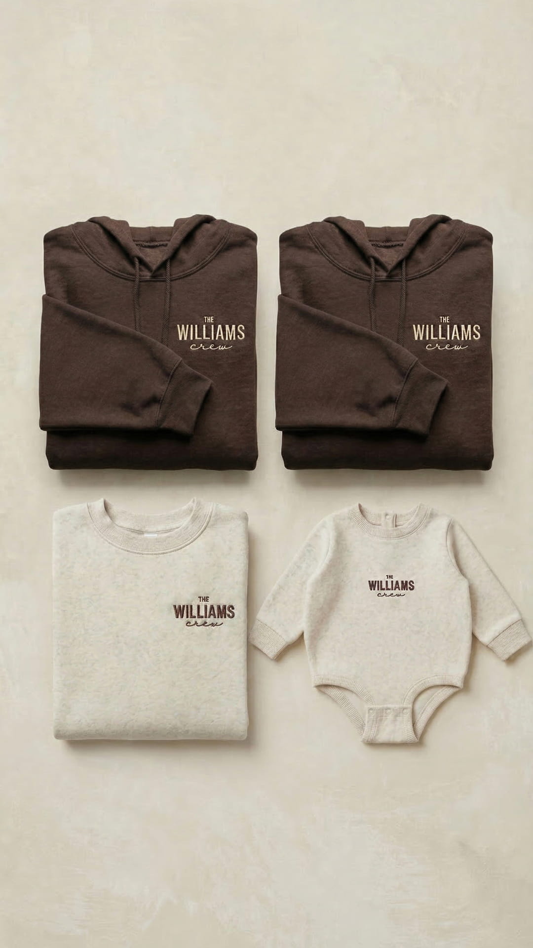 Last Name Family Matching Sweatshirts | "The Crew" Embroidered Adult Sweatshirt