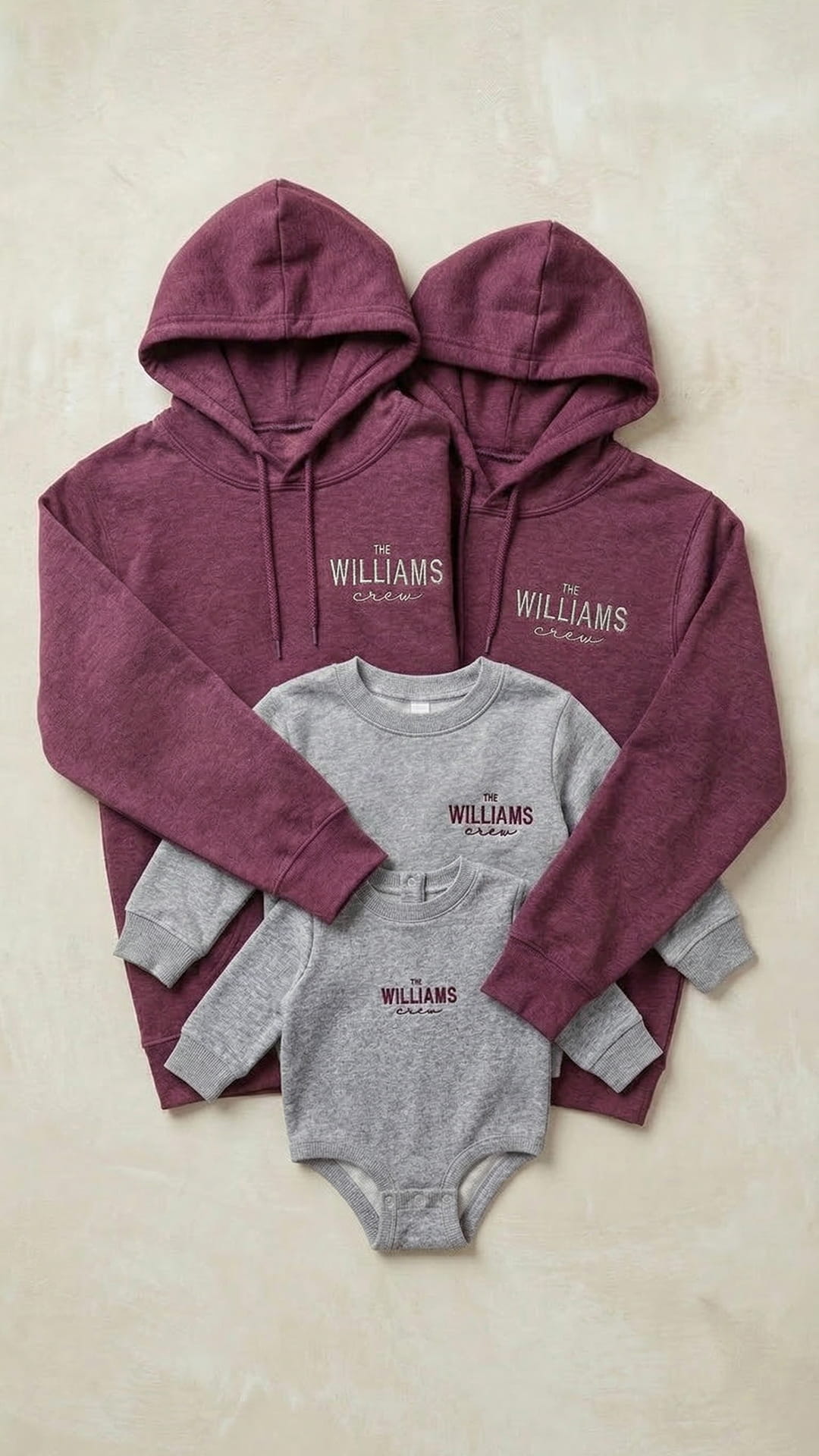Last Name Family Matching Sweatshirts | "The Crew" Embroidered Adult Sweatshirt