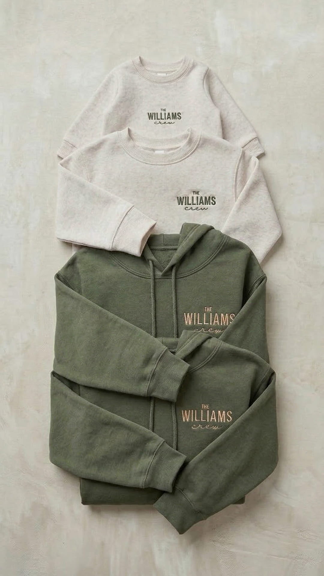 Last Name Family Matching Sweatshirts | "The Crew" Embroidered Adult Sweatshirt