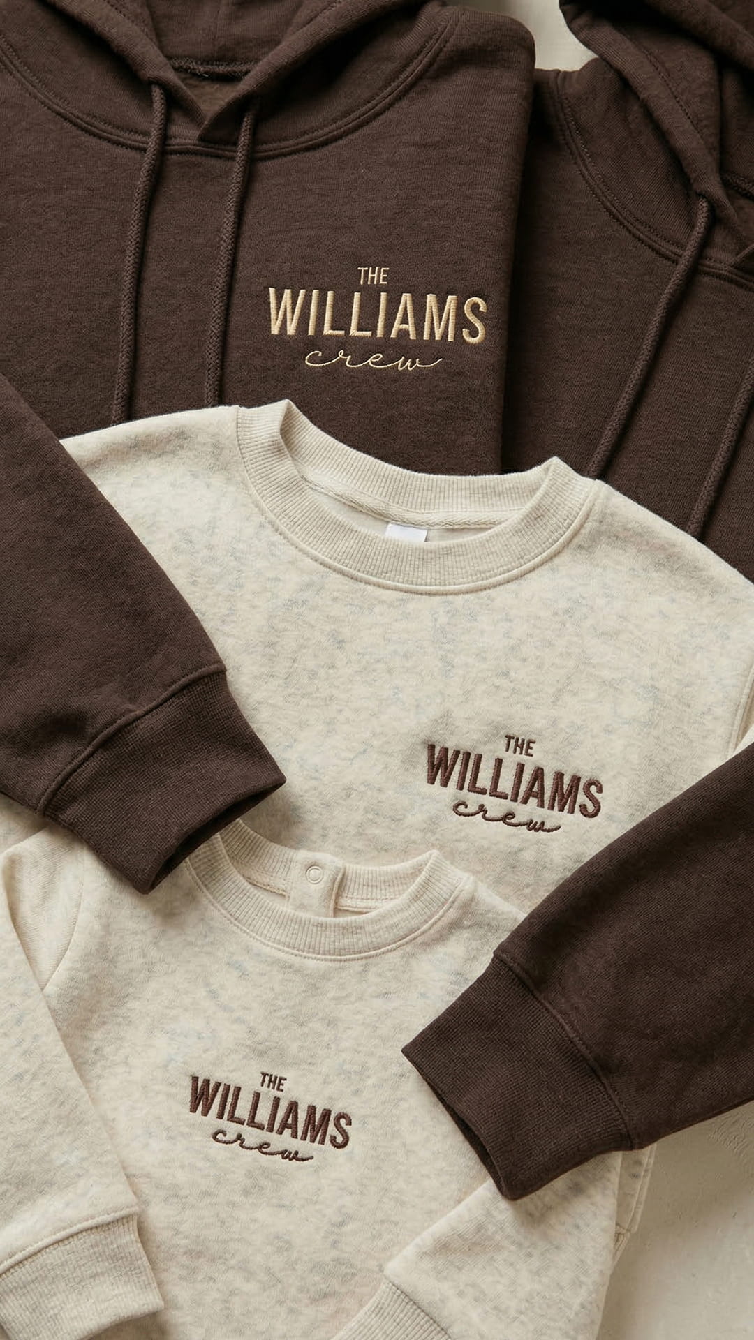 Last Name Family Matching Sweatshirts | "The Crew" Embroidered Adult Sweatshirt