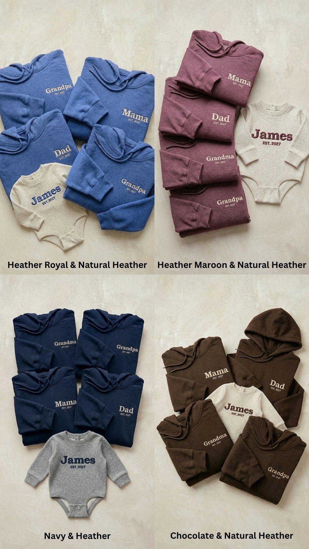 Custom Embroidered Family Title Matching Sweatshirts - Adult Sweatshirt