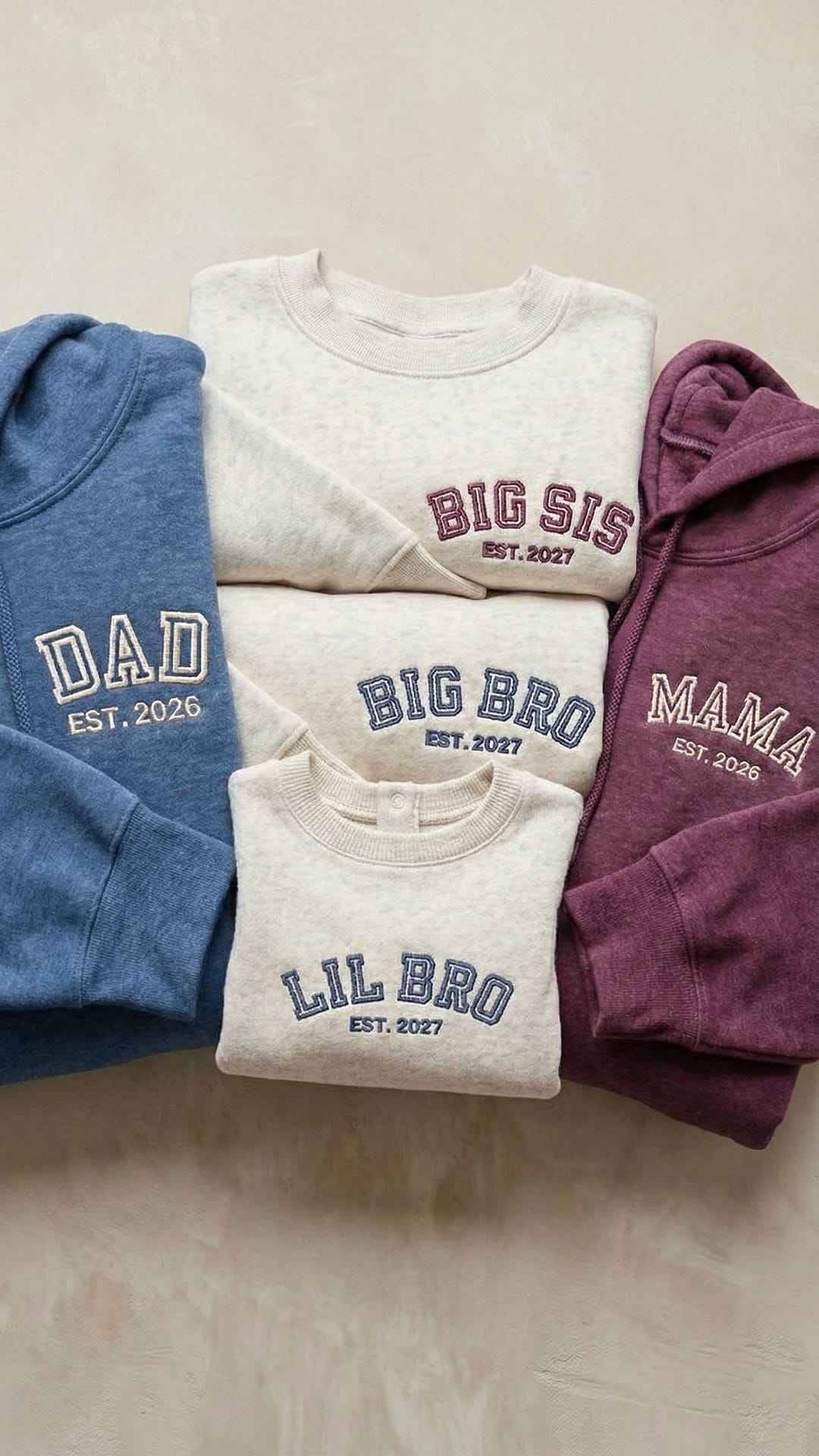 Matching Family Sweatshirts | Personalized Mama, Dad, Sibling & Baby Titles, Est. Years - Adult