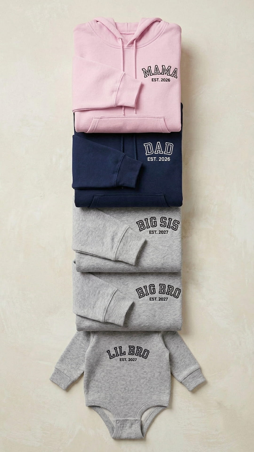 Matching Family Sweatshirts | Personalized Mama, Dad, Sibling & Baby Titles, Est. Years - Adult
