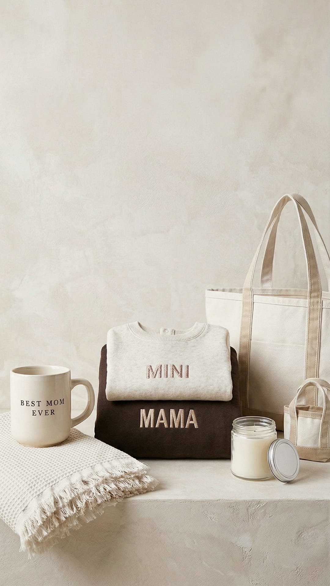 The Matching Mama & Mini Keepsake Box | Embroidered Sweatshirts & Matching Totes, Waffle Blanket, Mug, and Candle