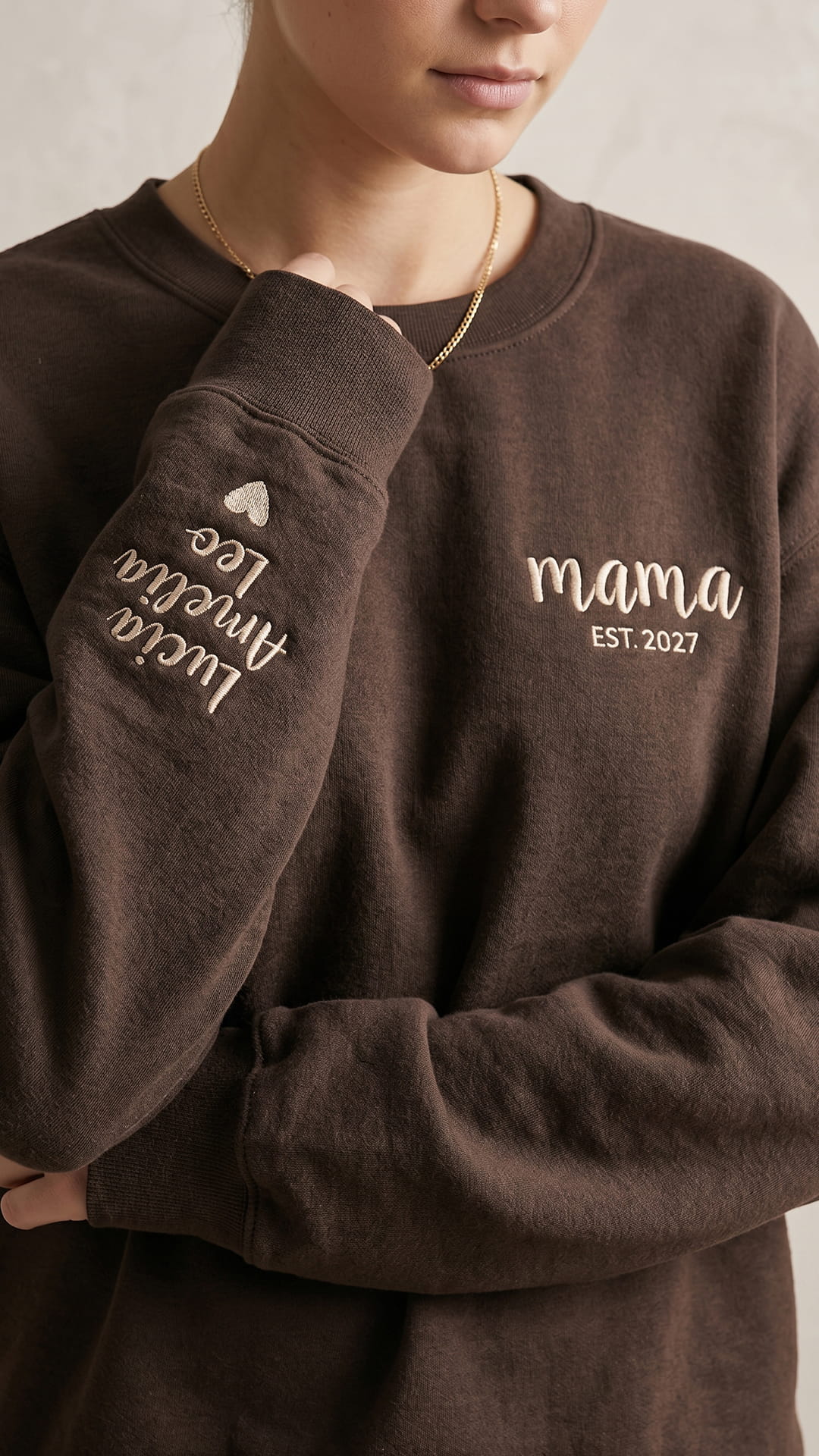 The Mama Keepsake Box | Custom Script Embroidered Sweatshirt Gift Set