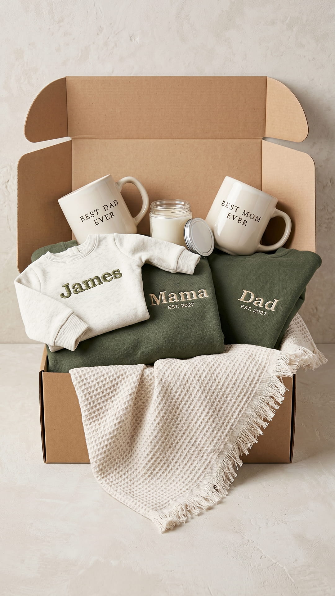 The Family Keepsake Box | Custom Embroidered Matching Parent & Child Gift Set