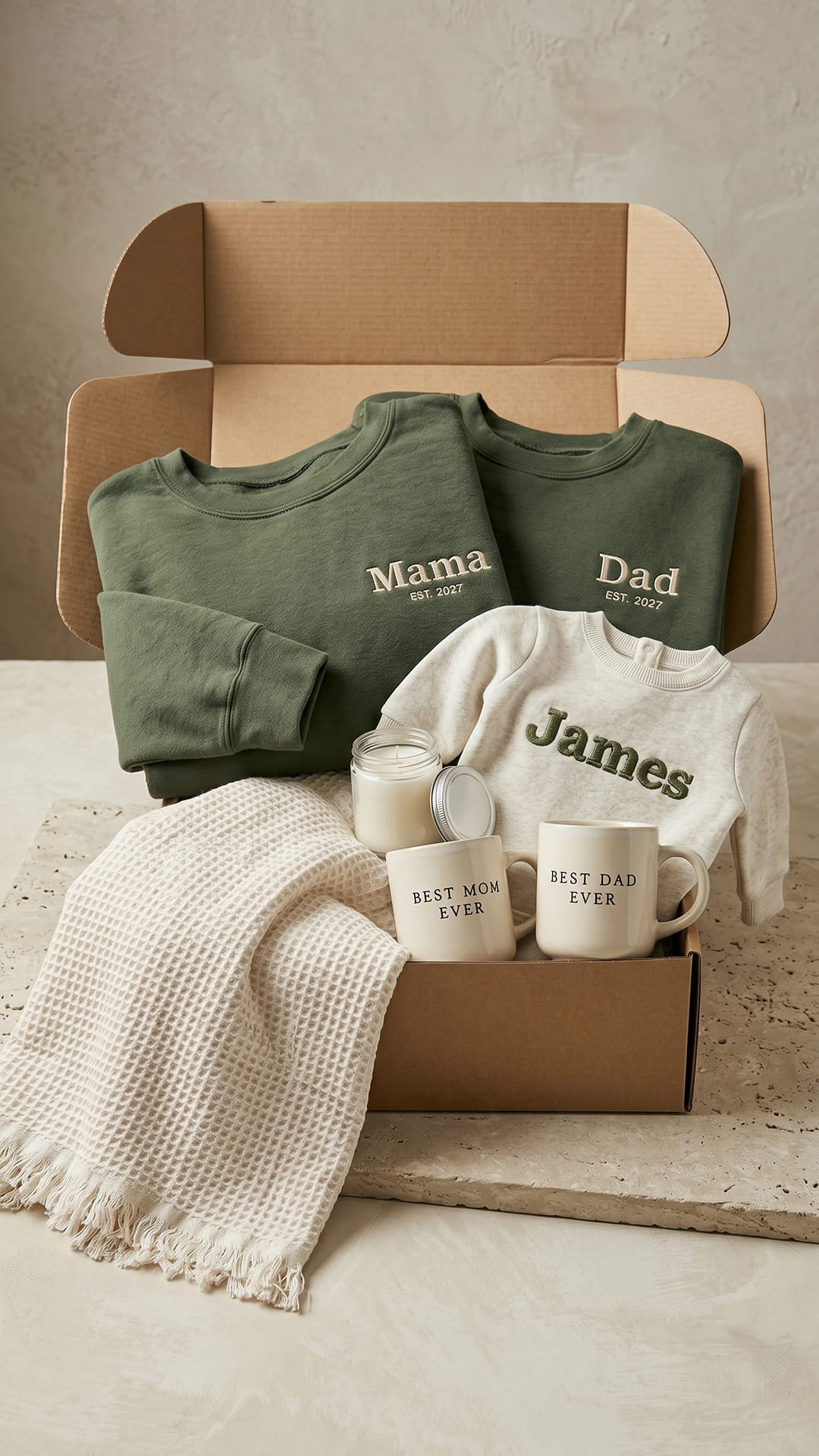 The Family Keepsake Box | Custom Embroidered Matching Parent & Child Gift Set