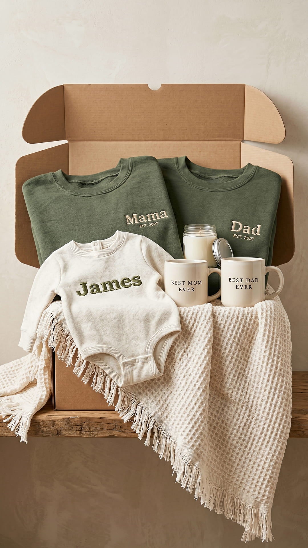 The Family Keepsake Box | Custom Embroidered Matching Parent & Child Gift Set