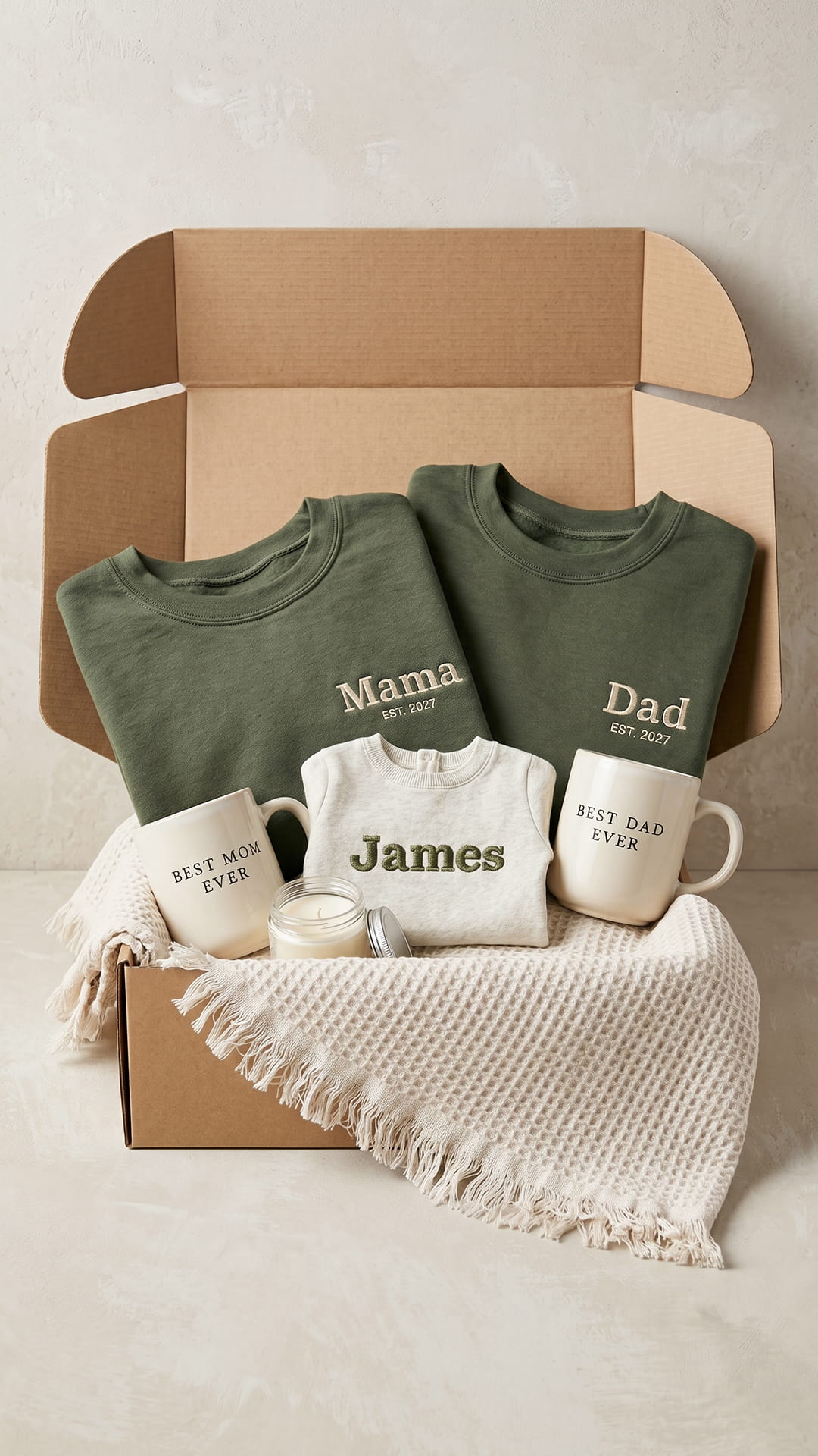 The Family Keepsake Box | Custom Embroidered Matching Parent & Child Gift Set
