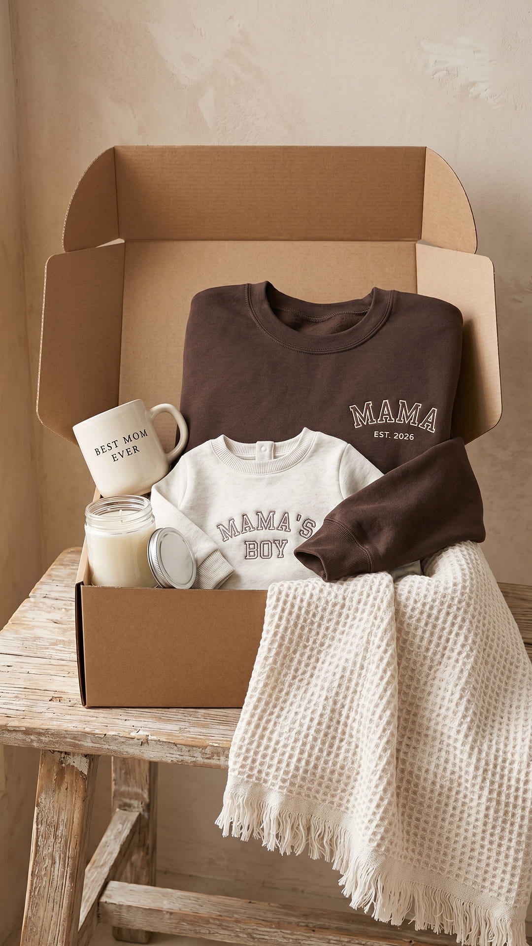 The Mama’s Boy Keepsake Box | Matching Embroidered Mother & Son Gift Set