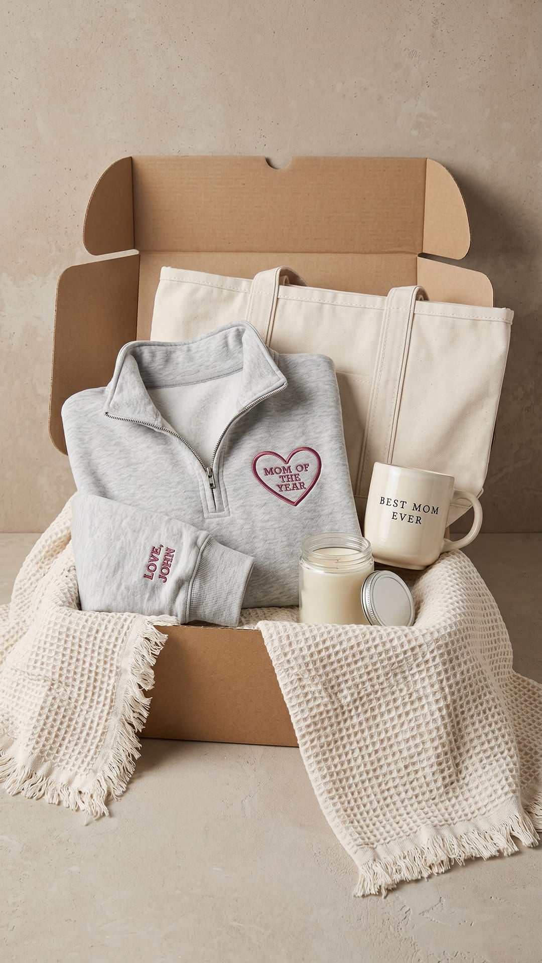 The Mom of the Year Gift Set | Embroidered Quarter-Zip Bundle