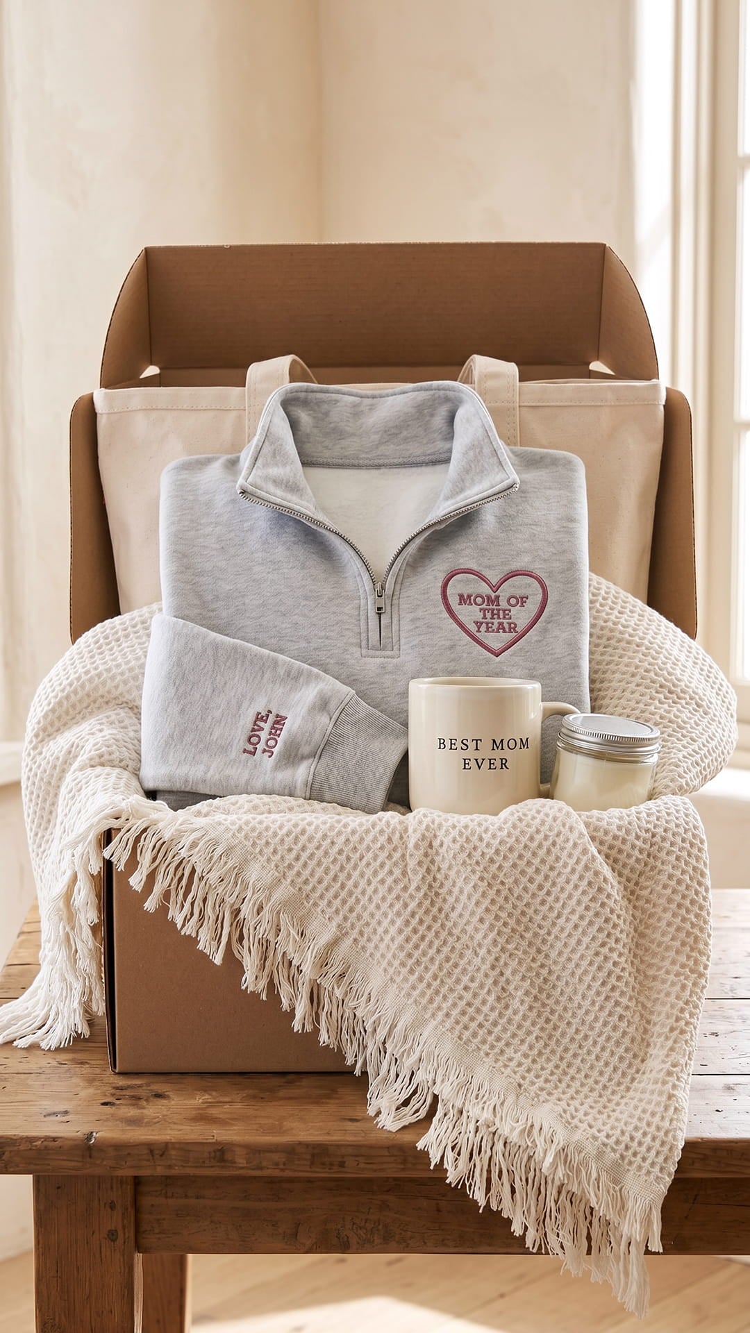 The Mom of the Year Gift Set | Embroidered Quarter-Zip Bundle
