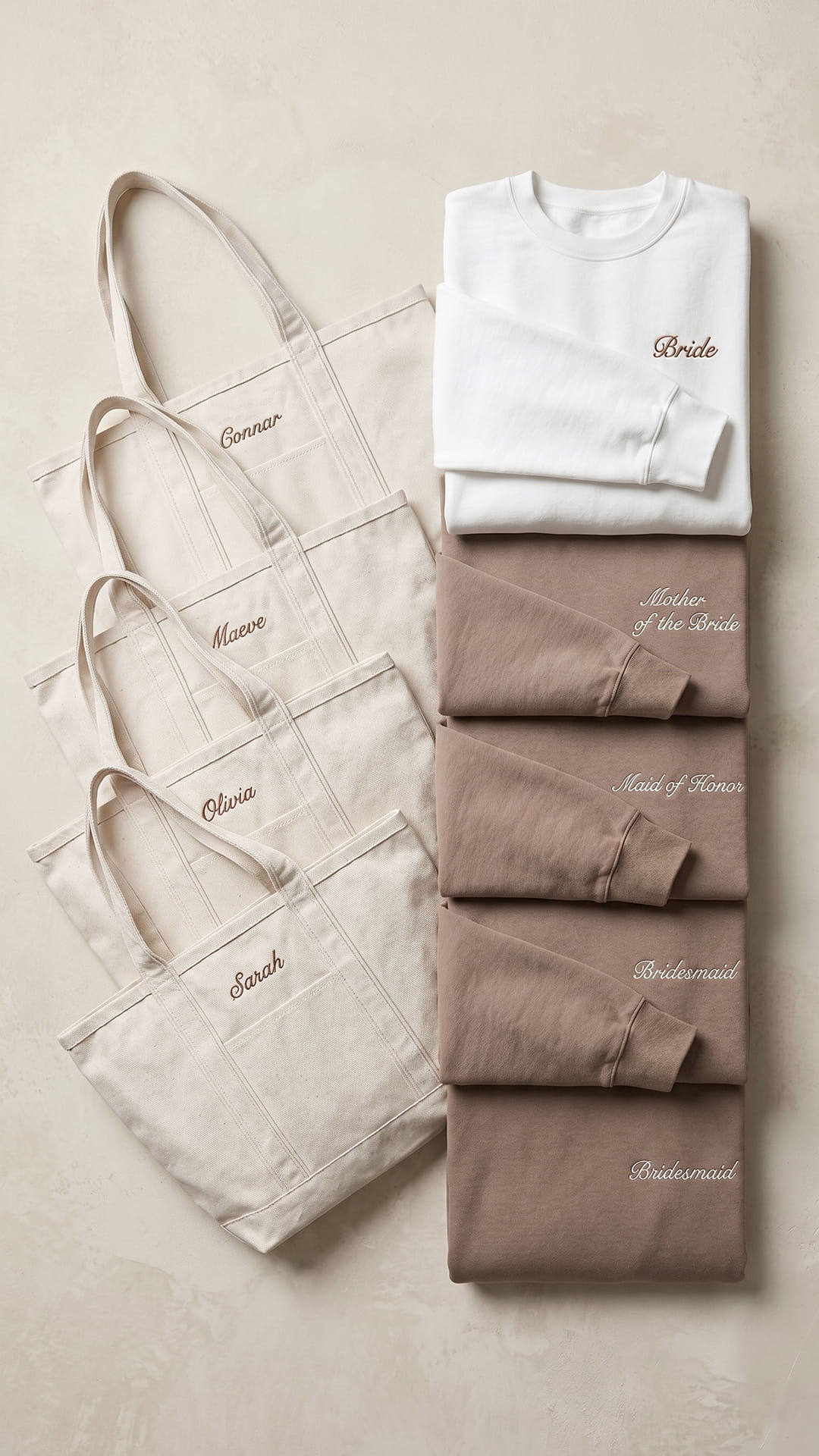 The Bridal Party Gift Set | Script Embroidered Sweatshirt & Personalized Tote