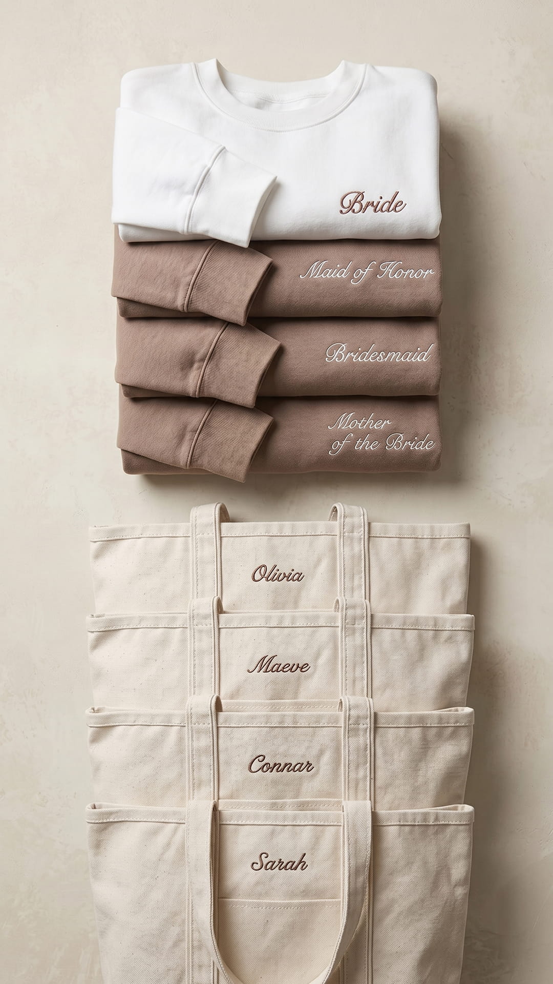 The Bridal Party Gift Set | Script Embroidered Sweatshirt & Personalized Tote