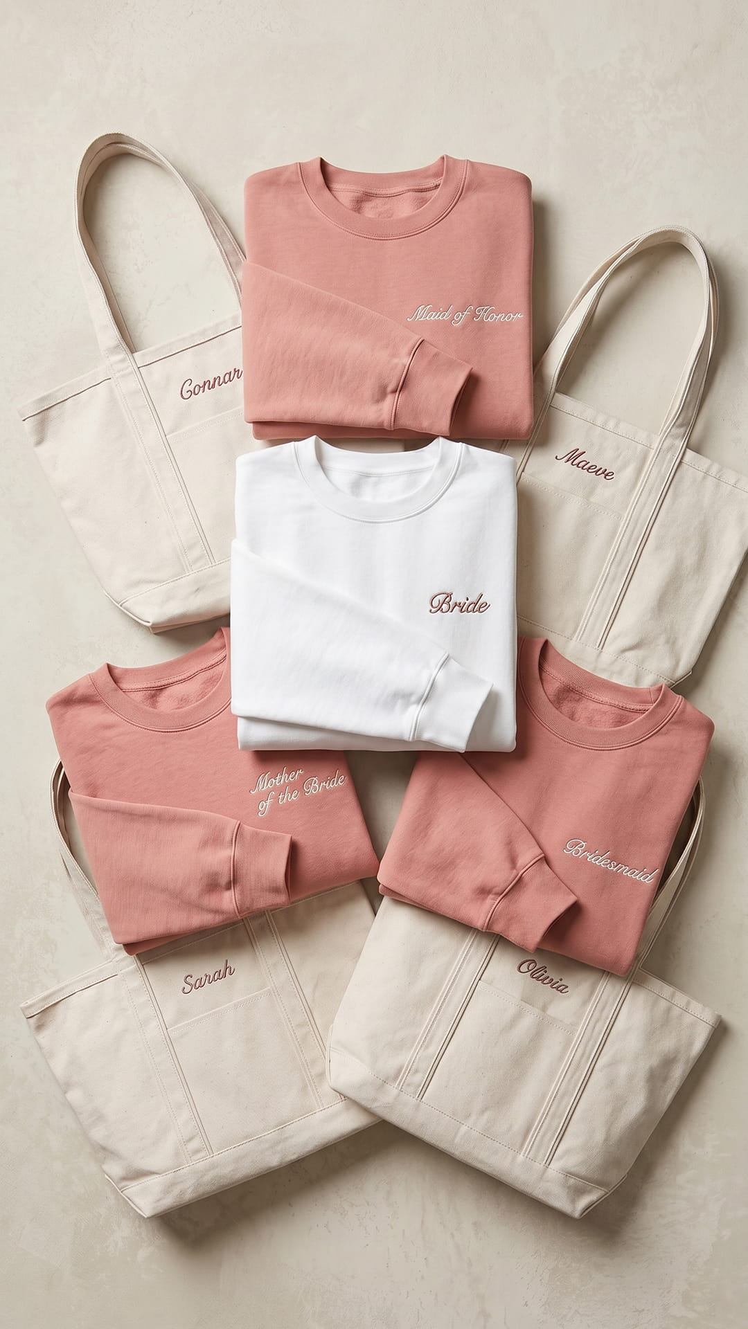 The Bridal Party Gift Set | Script Embroidered Sweatshirt & Personalized Tote
