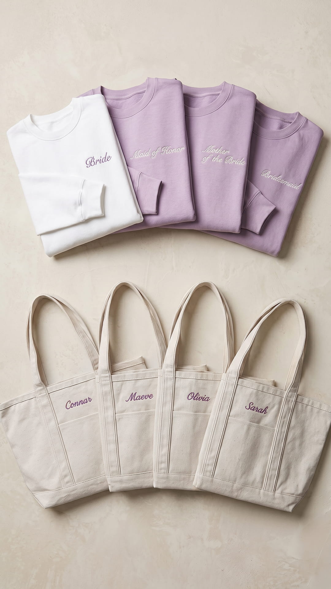 The Bridal Party Gift Set | Script Embroidered Sweatshirt & Personalized Tote