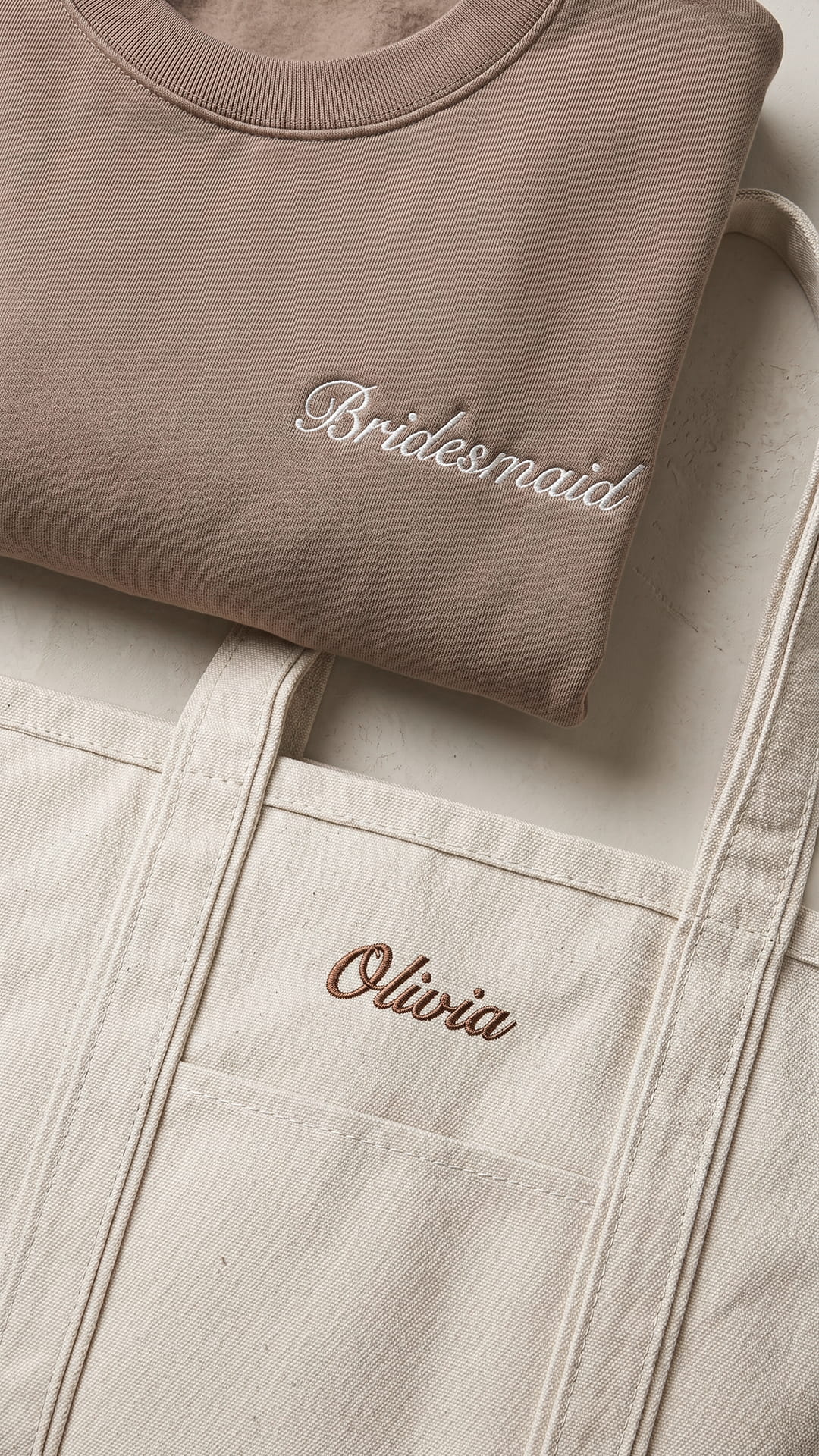 The Bridal Party Gift Set | Script Embroidered Sweatshirt & Personalized Tote