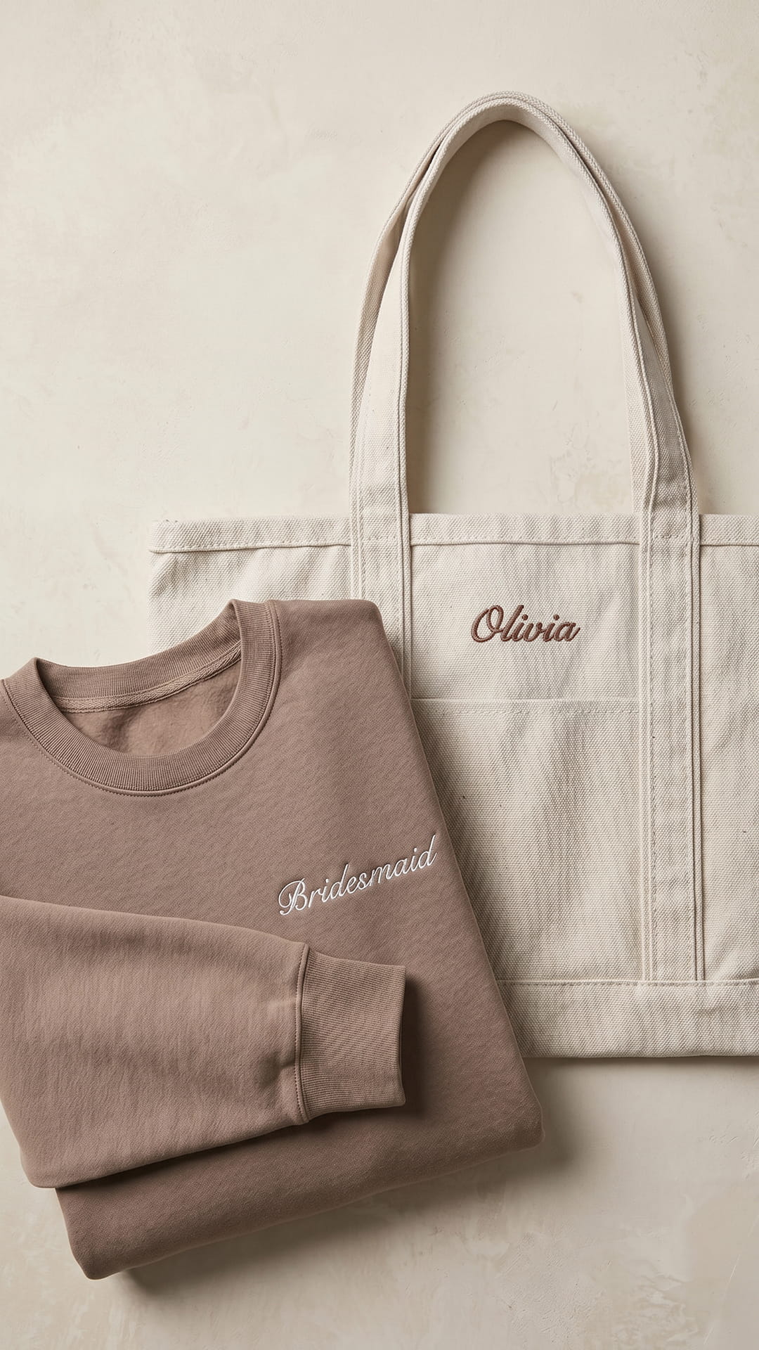 The Bridal Party Gift Set | Script Embroidered Sweatshirt & Personalized Tote