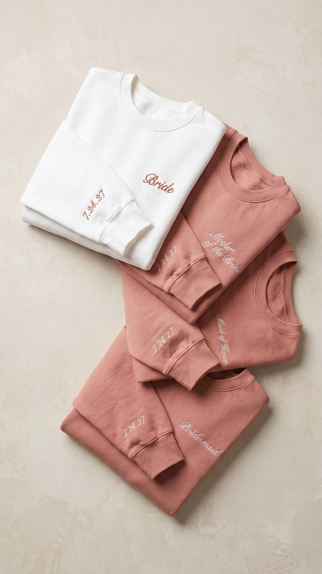Bridal Party Script Embroidered Sweatshirt | Script Title & Sleeve Bridesmaid Gift