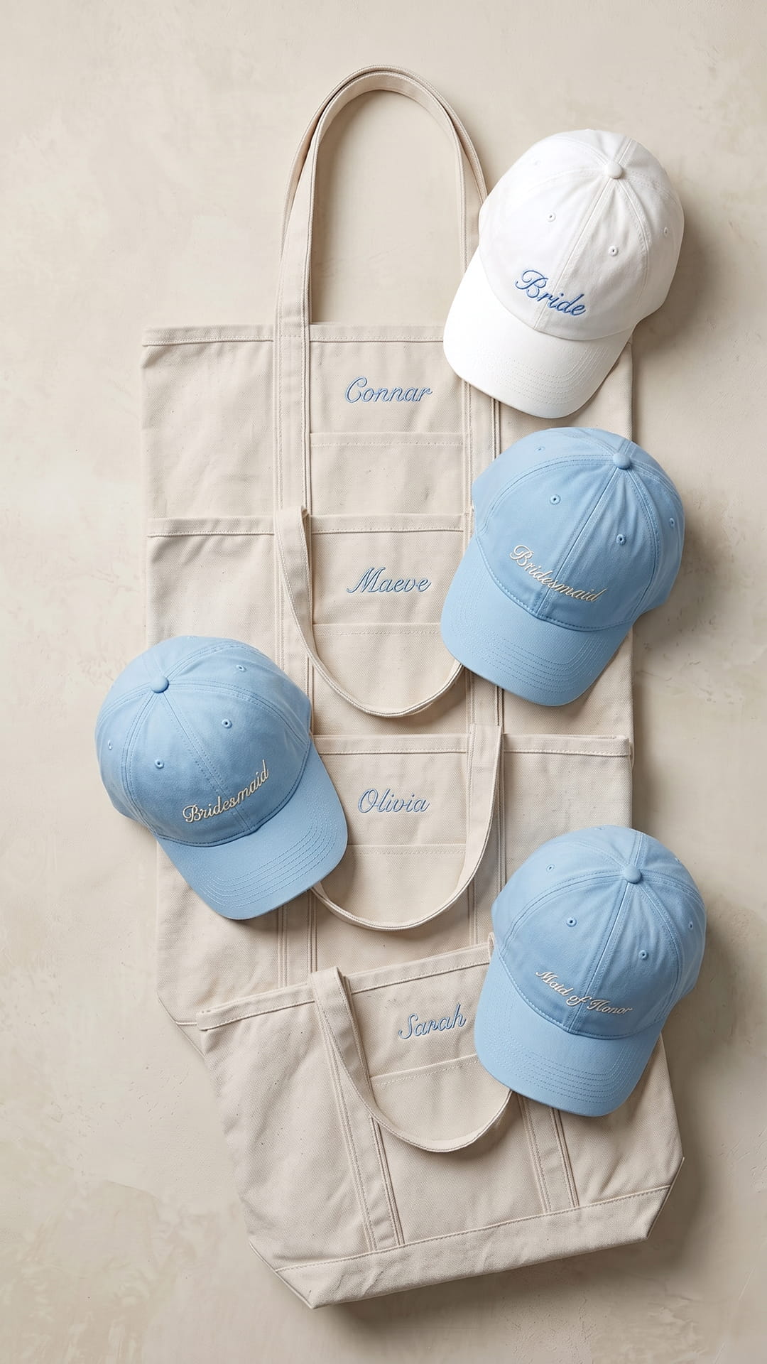 The Bridal Party Gift Set | Embroidered Hat & Personalized Tote