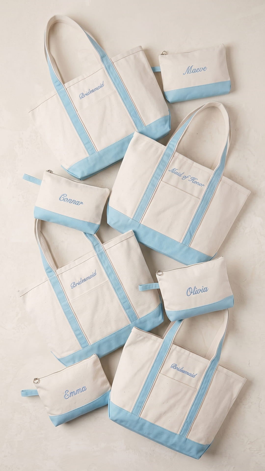 The Bridal Party Gift Set | Embroidered Tote & Personalized Makeup Bag