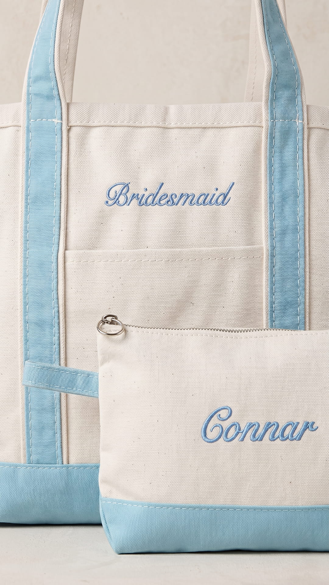 The Bridal Party Gift Set | Embroidered Tote & Personalized Makeup Bag
