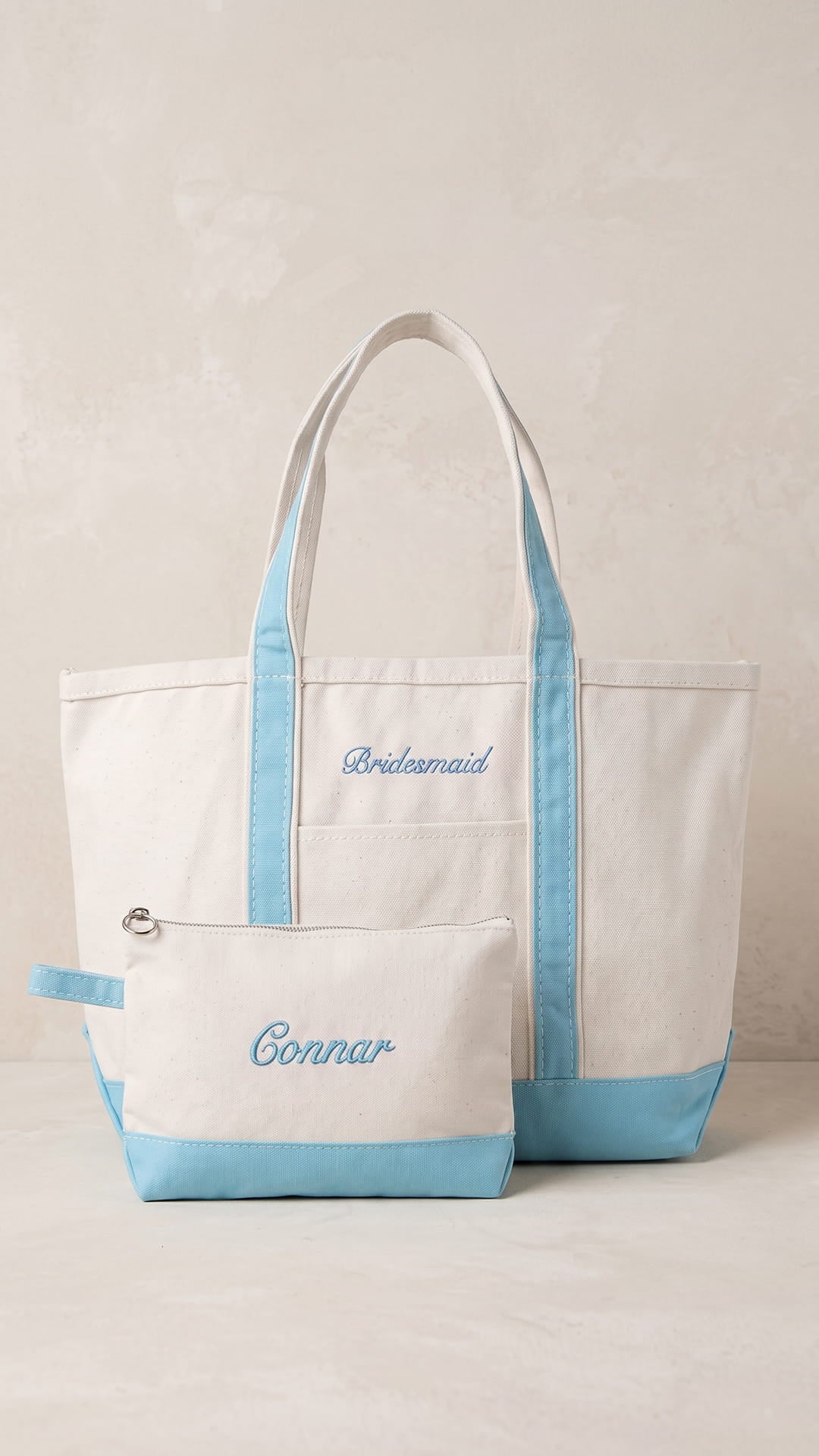 The Bridal Party Gift Set | Embroidered Tote & Personalized Makeup Bag