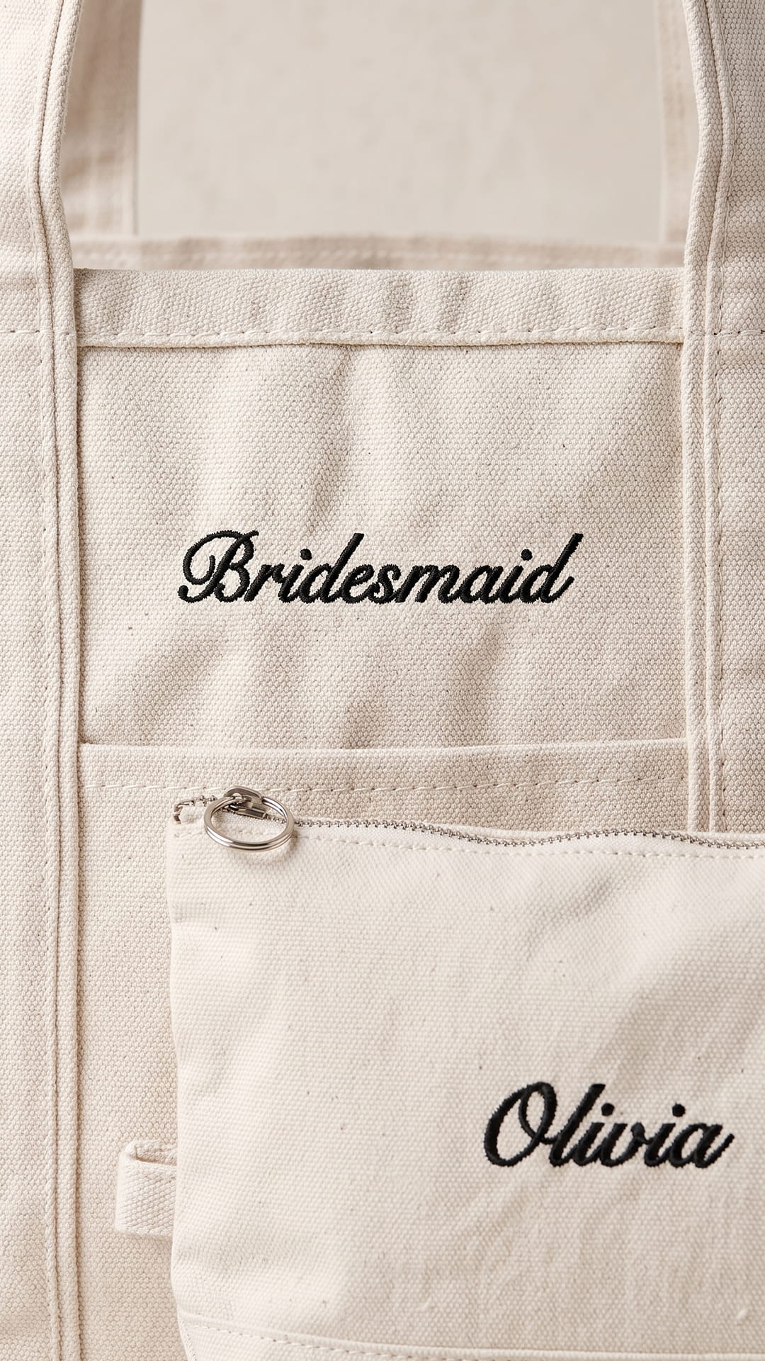 The Bridal Party Gift Set | Embroidered Tote & Personalized Makeup Bag