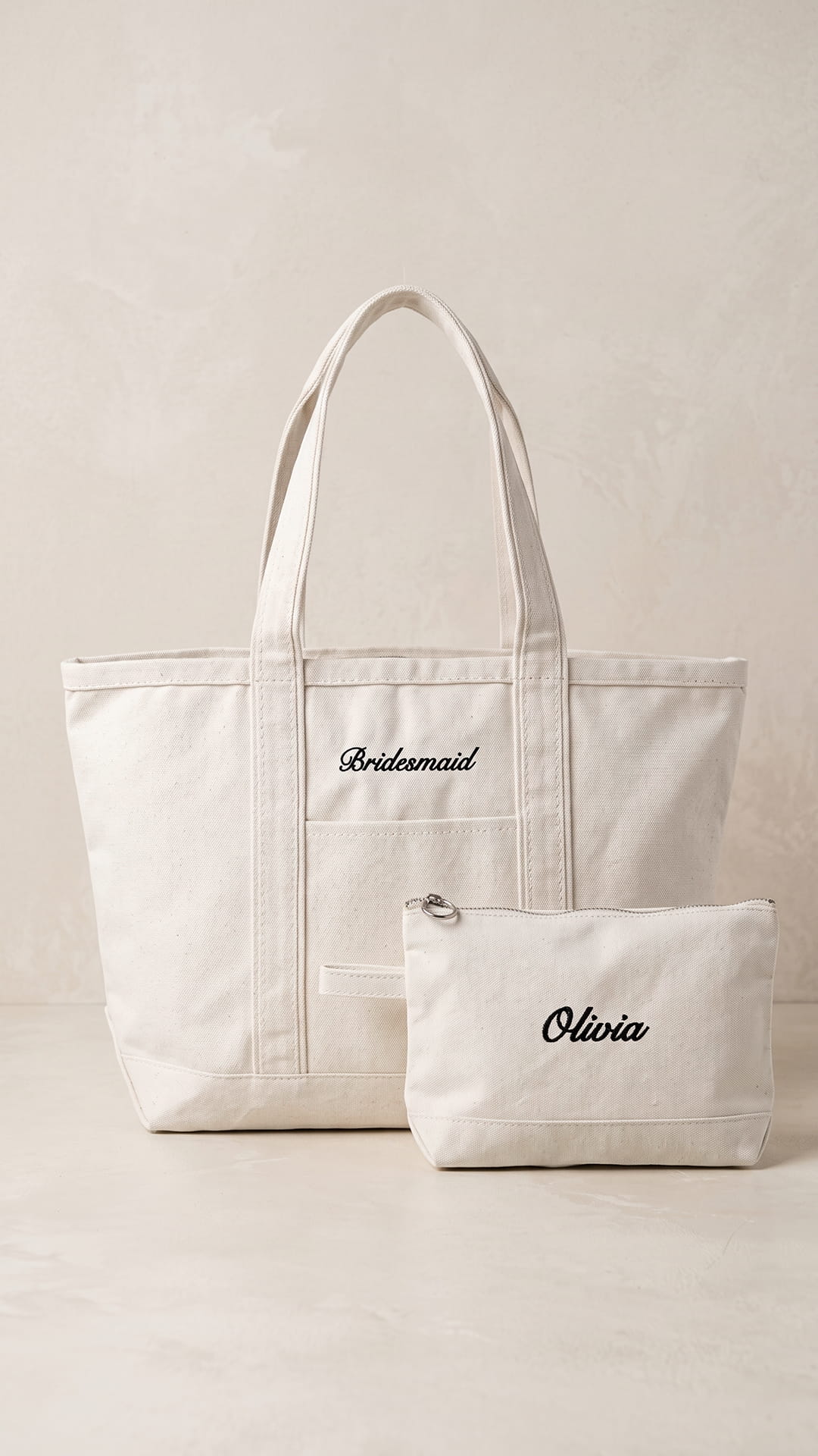 The Bridal Party Gift Set | Embroidered Tote & Personalized Makeup Bag