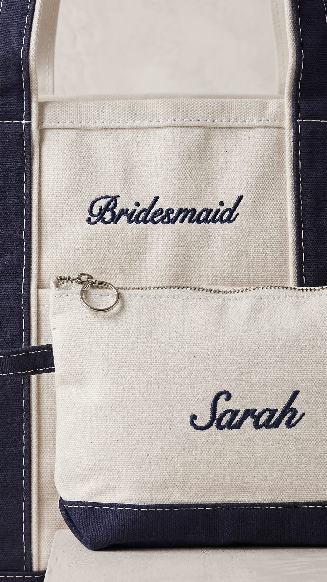 The Bridal Party Gift Set | Embroidered Tote & Personalized Makeup Bag