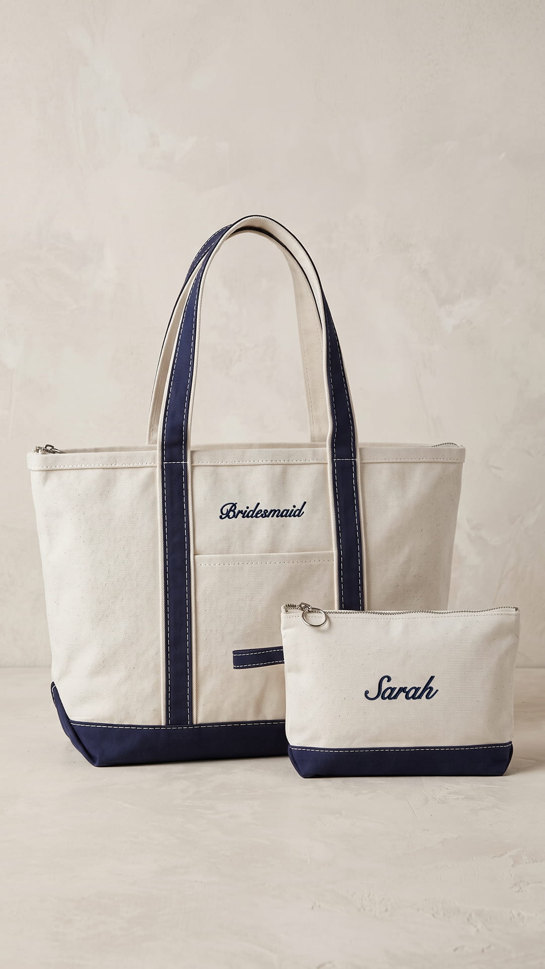 The Bridal Party Gift Set | Embroidered Tote & Personalized Makeup Bag