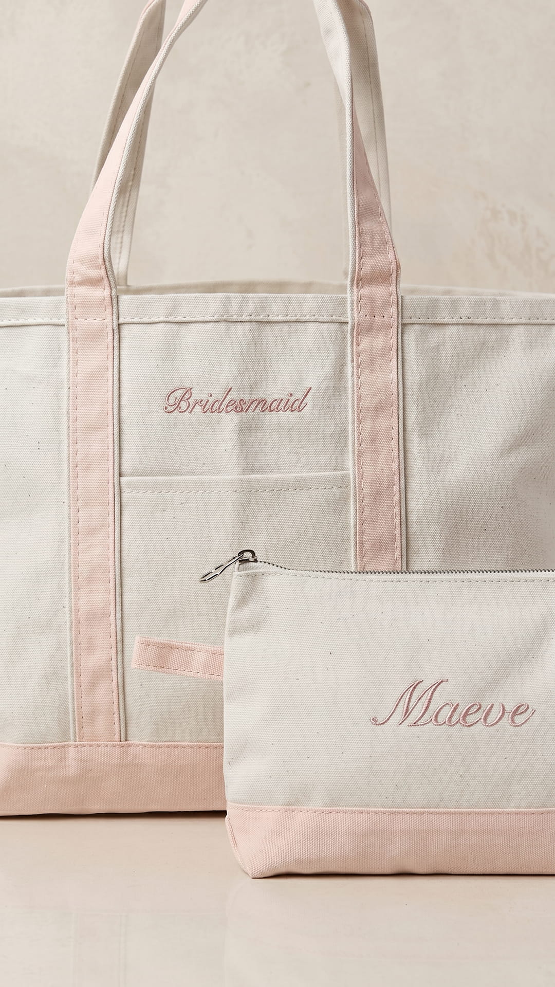 The Bridal Party Gift Set | Embroidered Tote & Personalized Makeup Bag