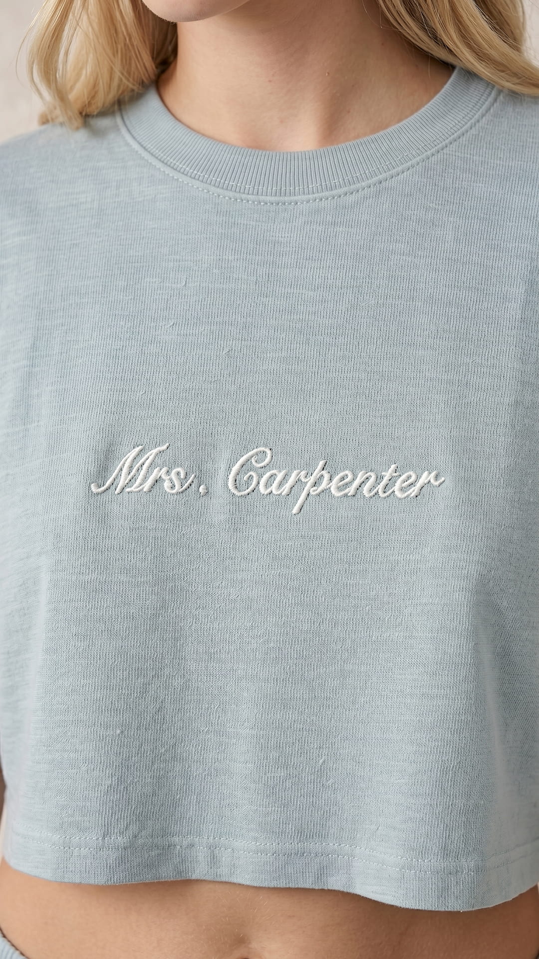 The Mrs. Gift Set | Embroidered Crop Tee, Matching Shorts & Bridal Tote