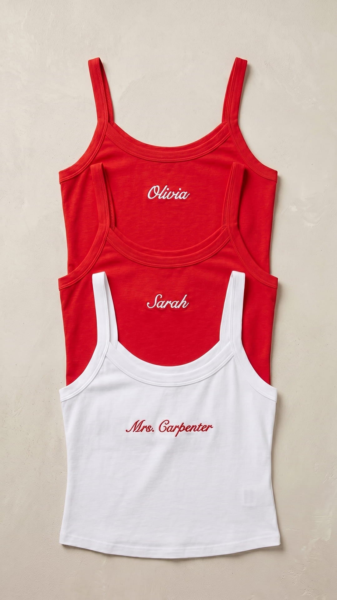 Mrs. Embroidered Micro Rib Tank | Custom Bridal Name Top