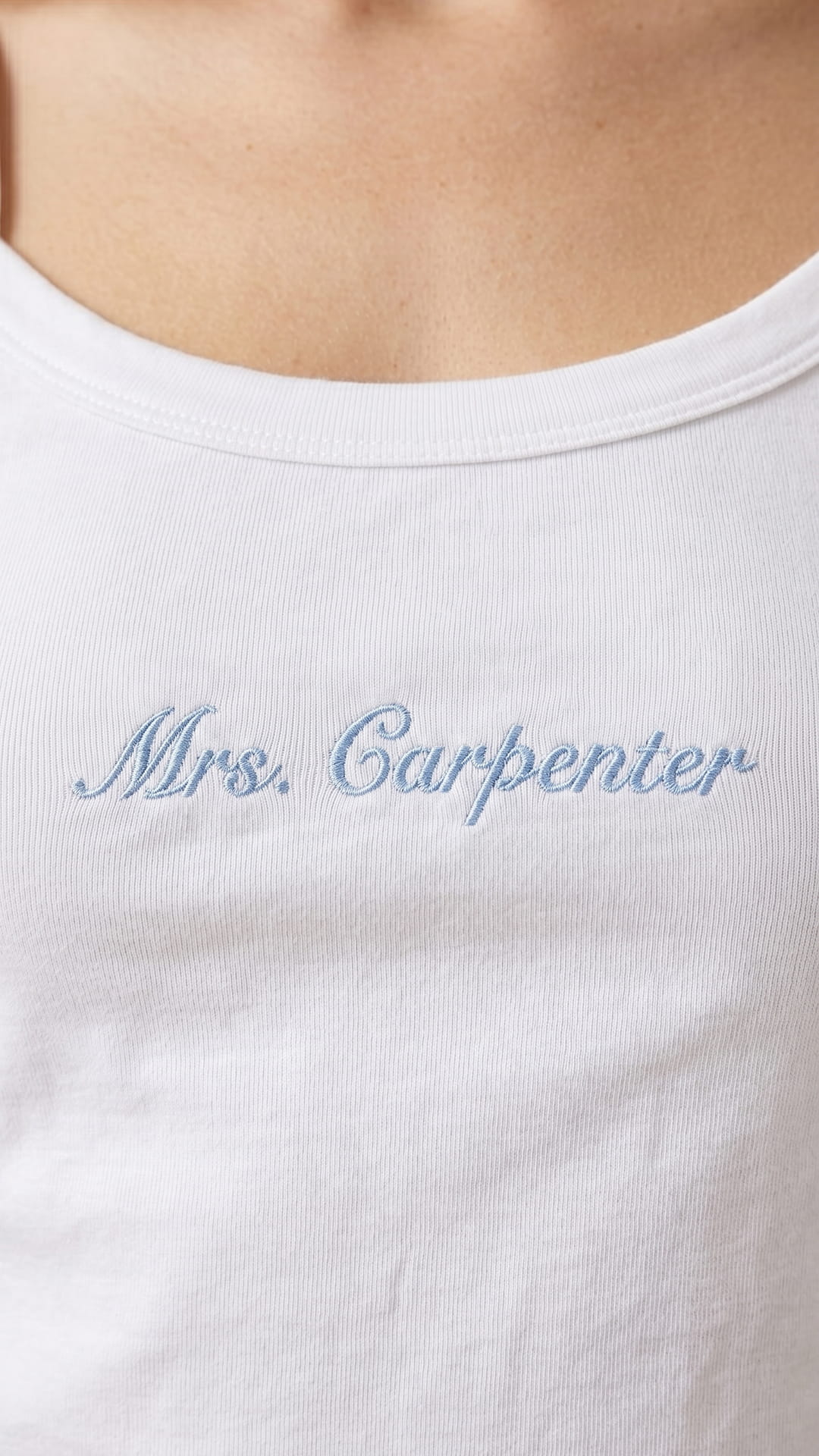 Mrs. Embroidered Micro Rib Tank | Custom Bridal Name Top