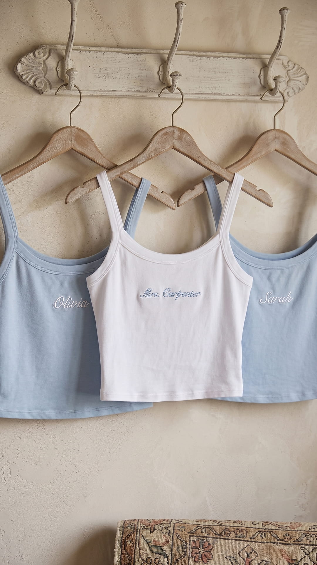 Mrs. Embroidered Micro Rib Tank | Custom Bridal Name Top