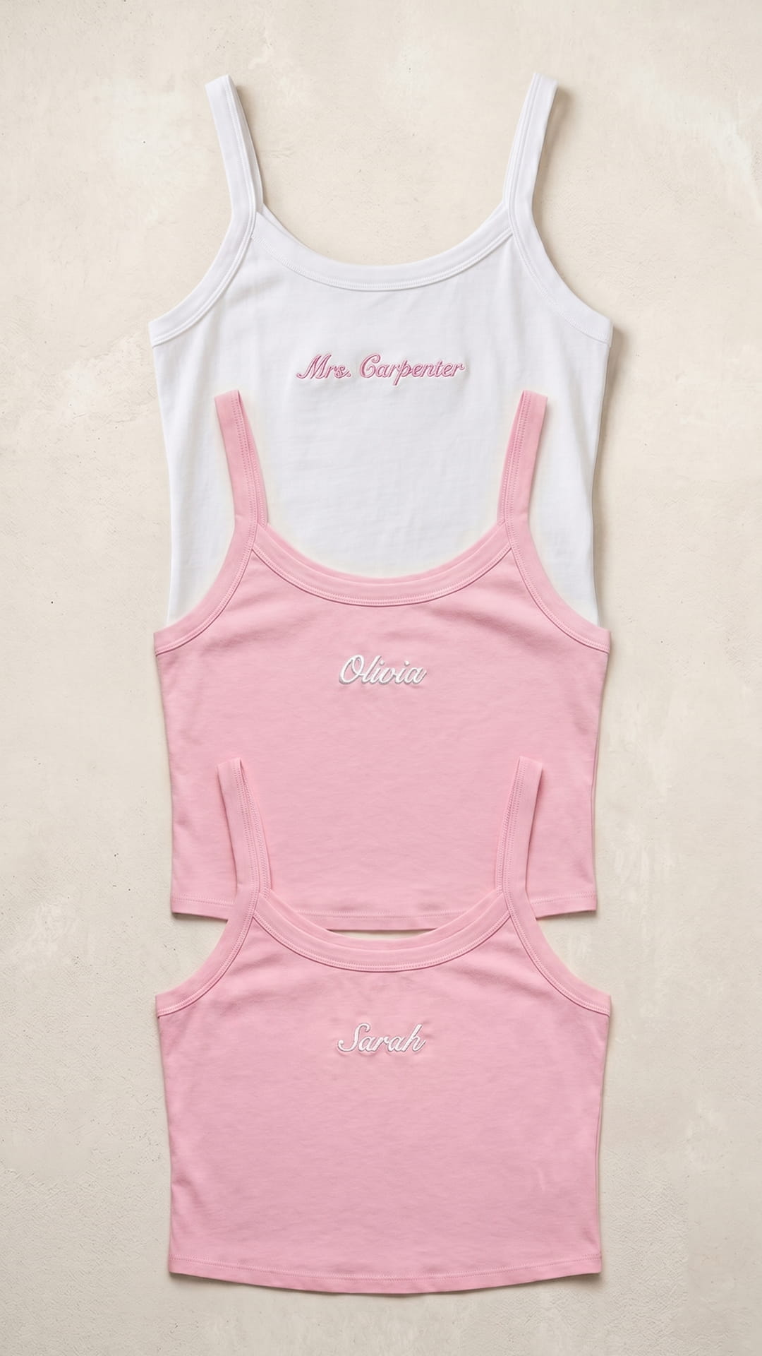 Mrs. Embroidered Micro Rib Tank | Custom Bridal Name Top
