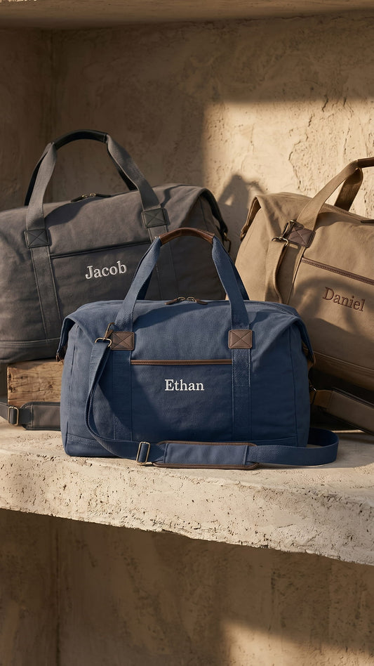 Canvas Weekender Duffel Bag | Groomsmen Party Travel Gift