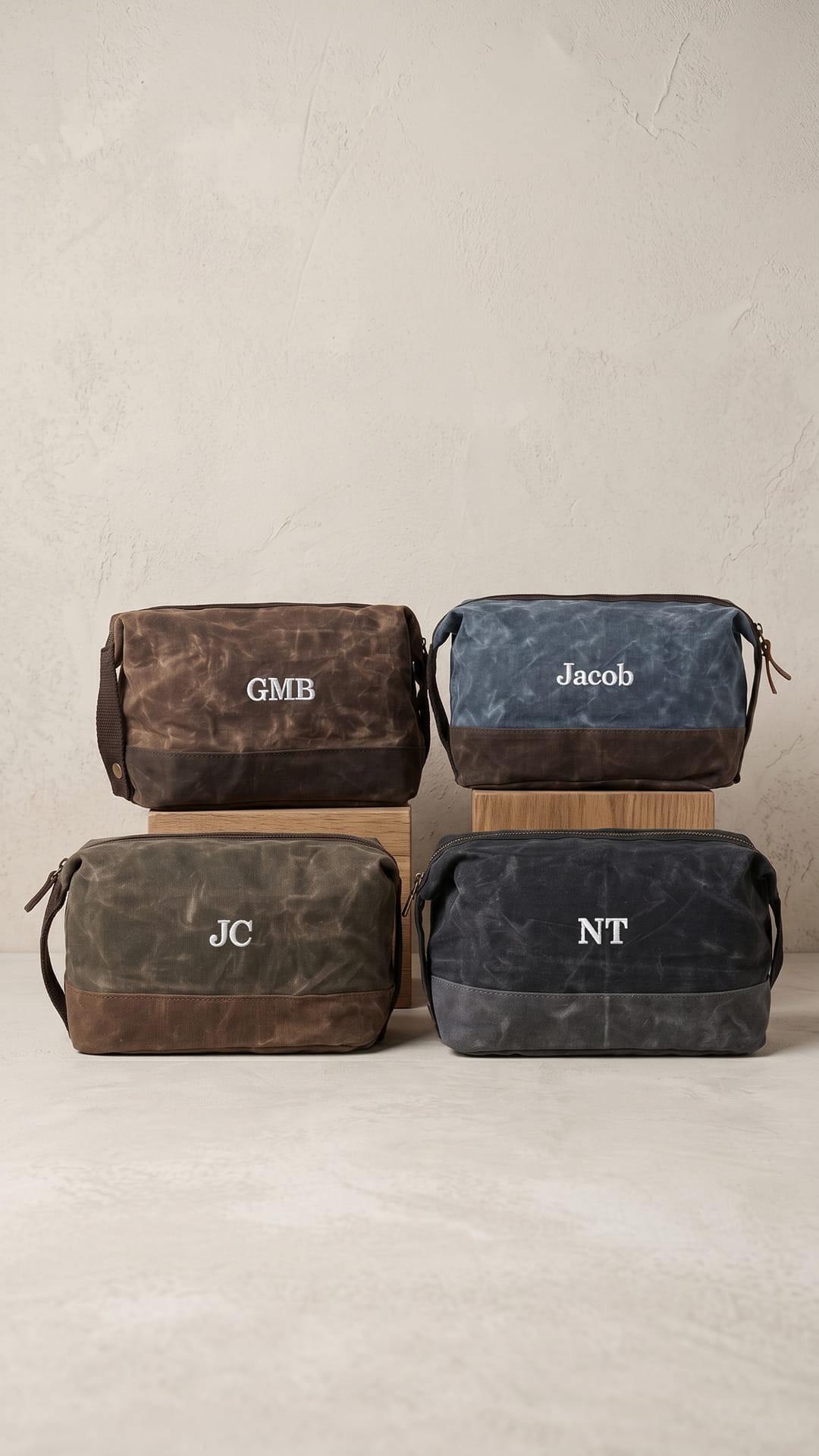 Waxed Dopp Kit | Groomsmen Travel Gift