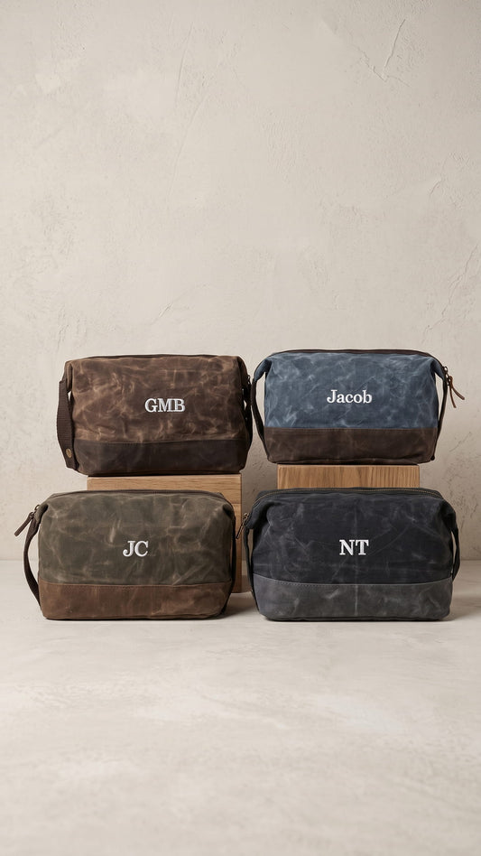 Waxed Dopp Kit | Groomsmen Travel Gift