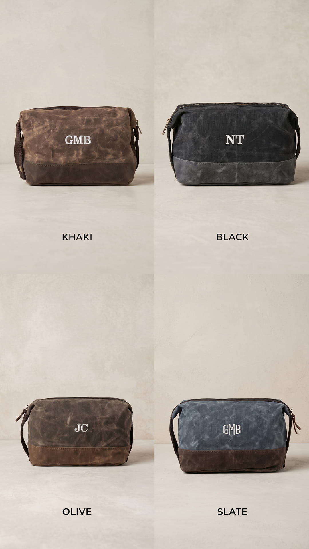 Waxed Dopp Kit | Groomsmen Travel Gift